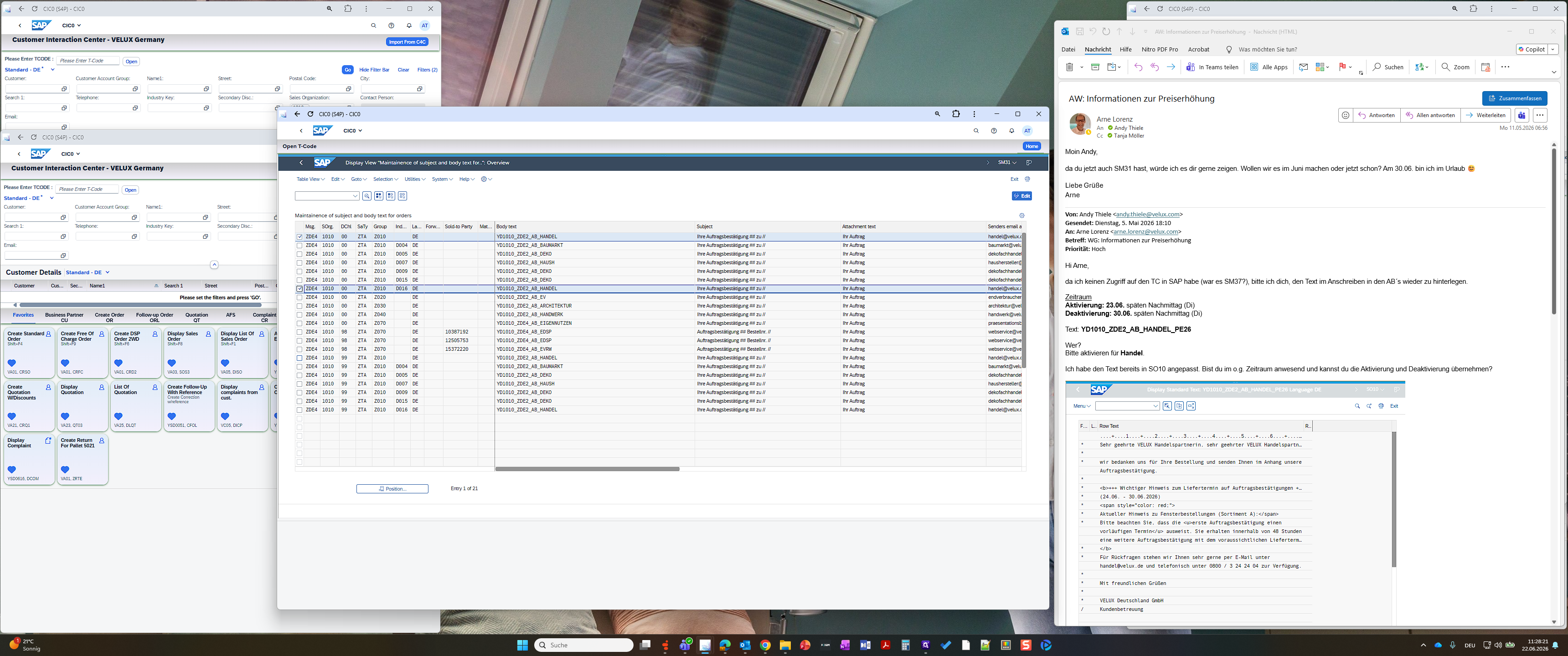 Step #9: Select the table row for the configuration you need to modify.