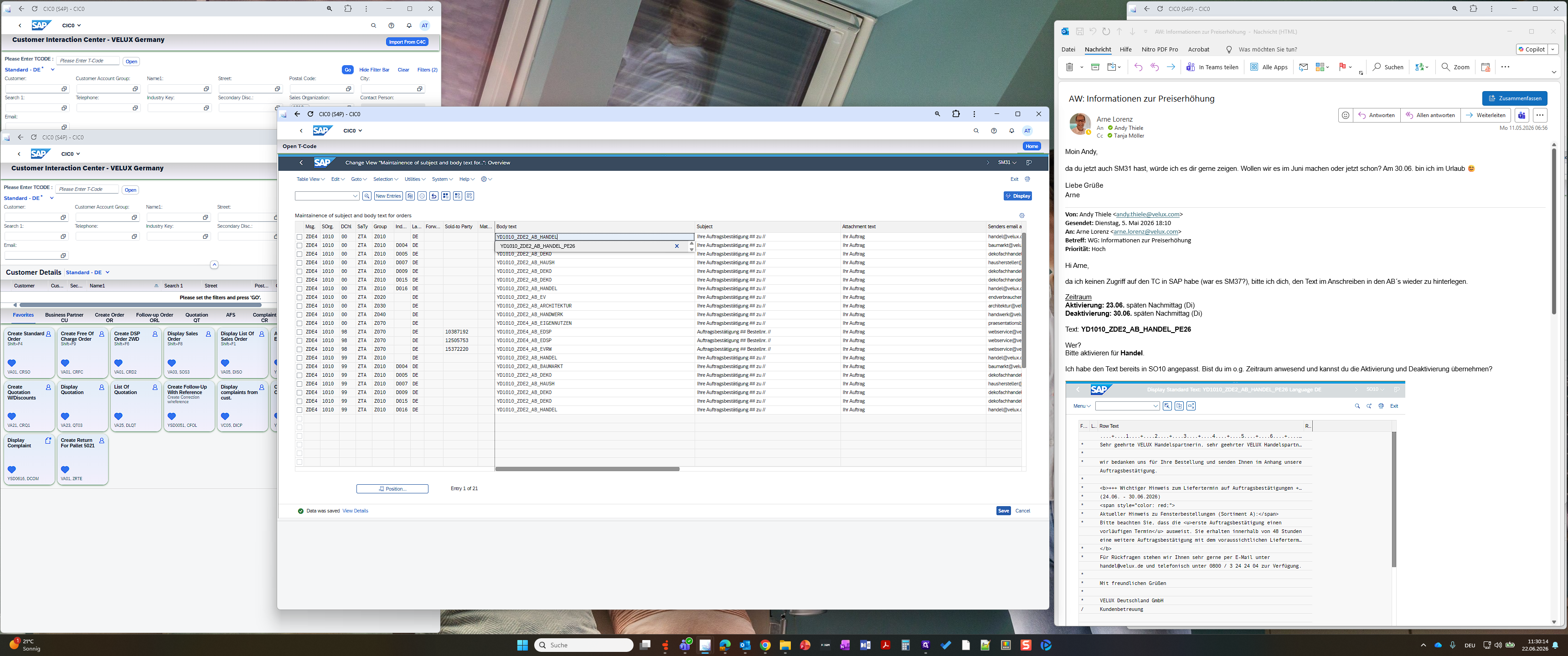Step #13: Remove any obsolete or incorrect text data, and click Save to commit the new template.