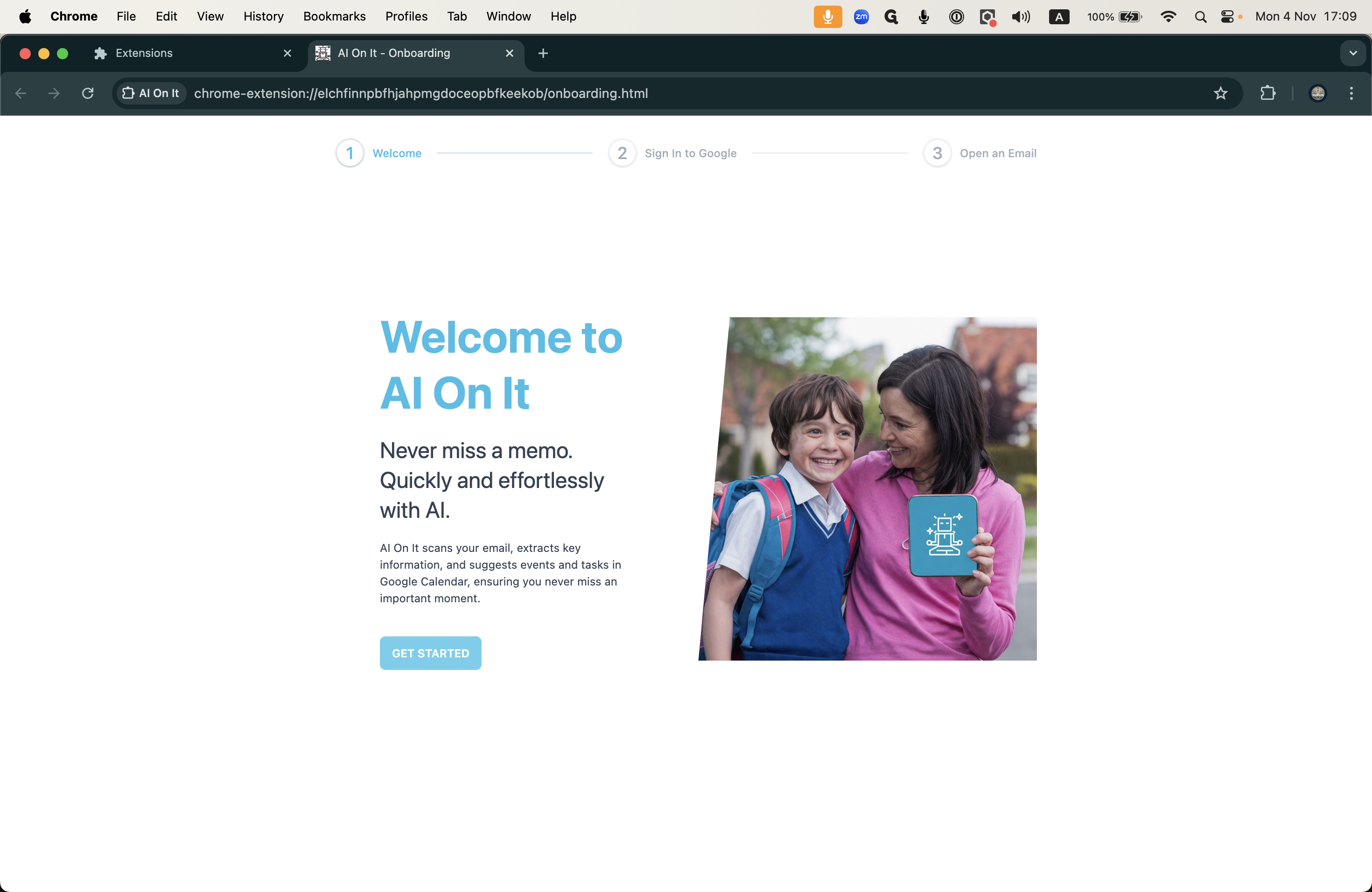 Step #7: Click on "GET STARTED"