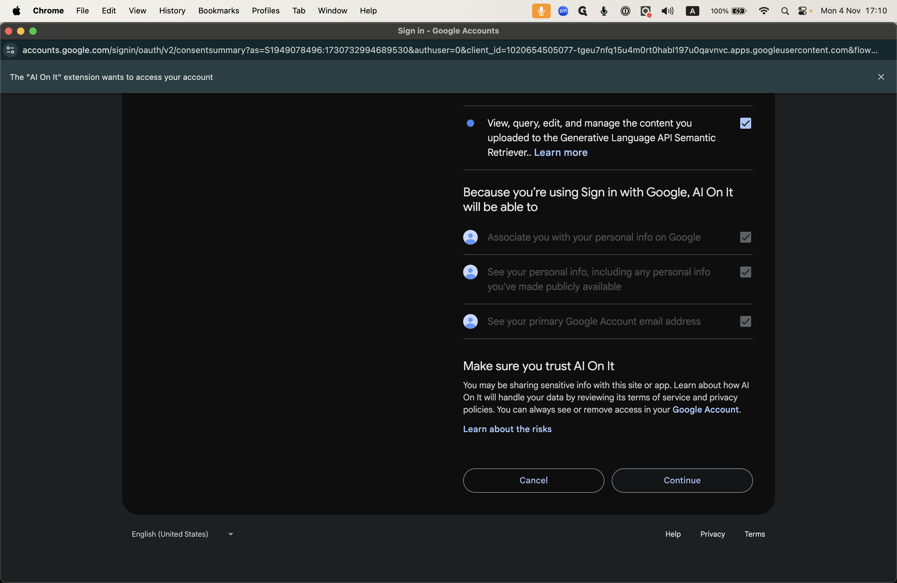 Step #14: Click Continue