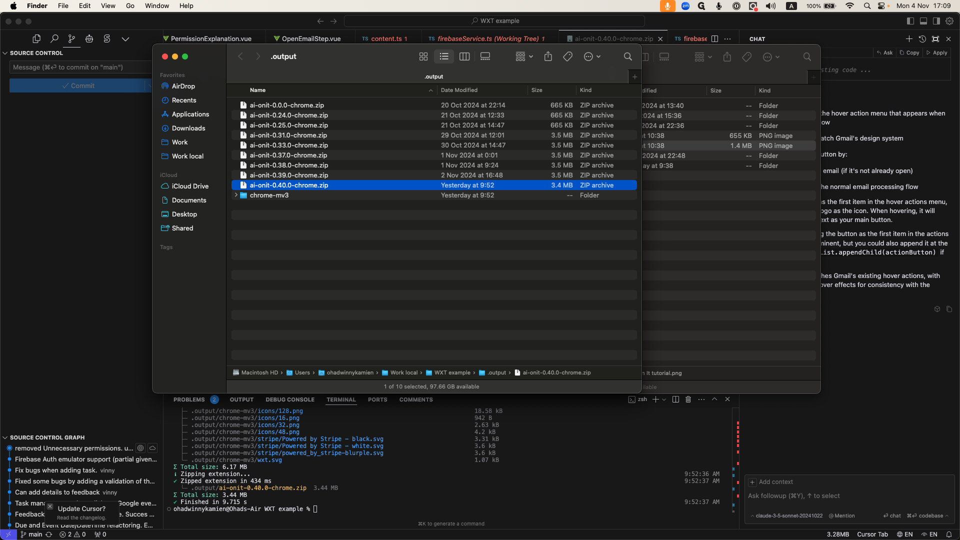 Step #5: Drag the zip file into the "Manage Extension" tab