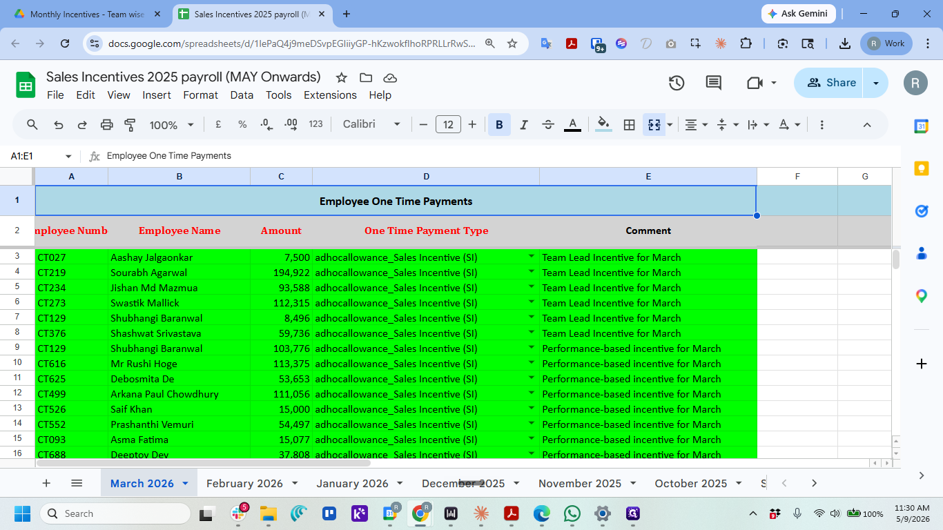 Step #5: Review the required columns: Employee Number, Name, Amount, One Time Payment Type, and Comment.