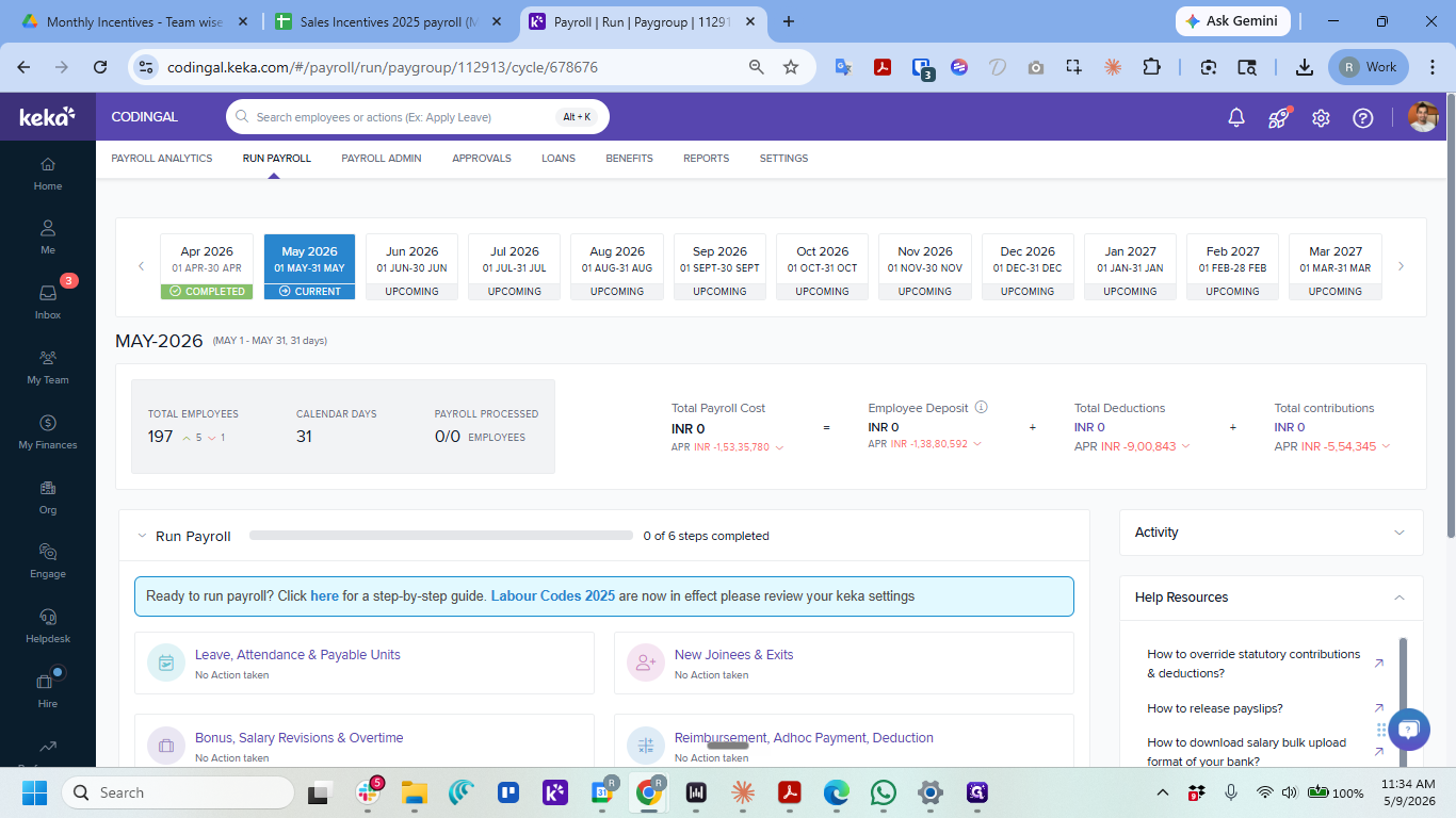 Step #7: Select the current month's payroll cycle. In this example, we select 'May 2026'