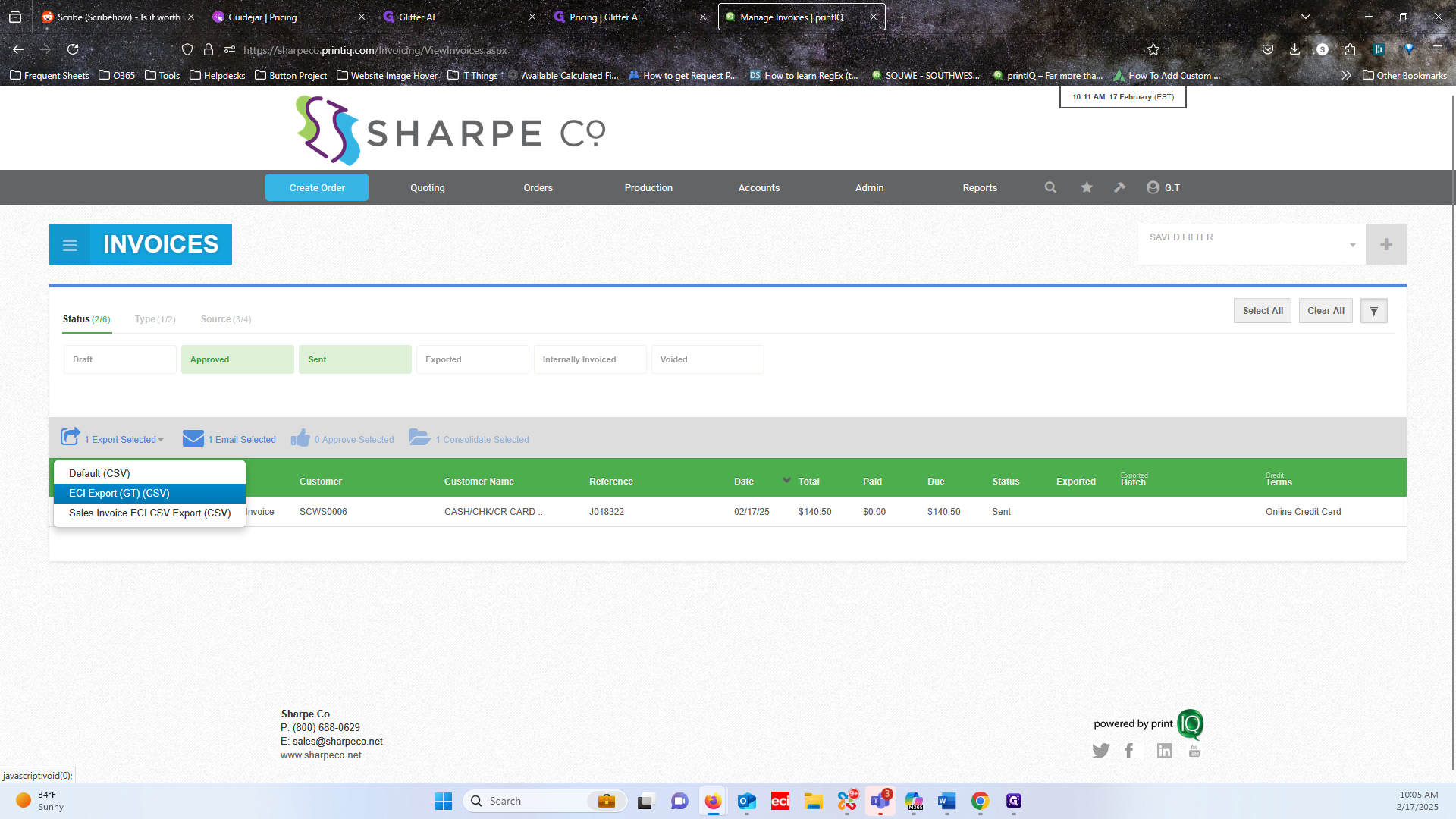 Step #6: Click on ECI Export (GT) (CSV)