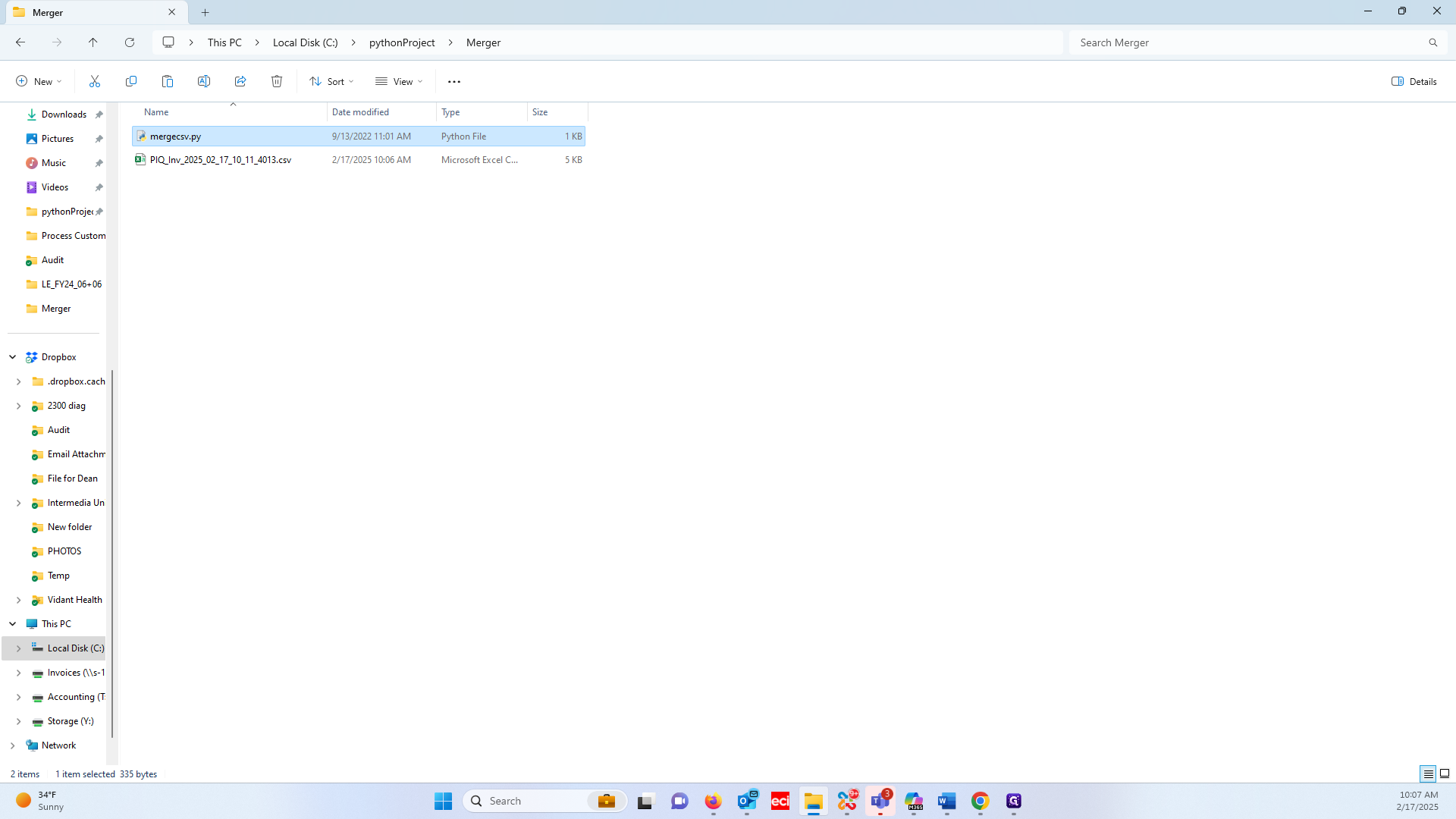 Step #15: Double-click on "mergecsv.py"