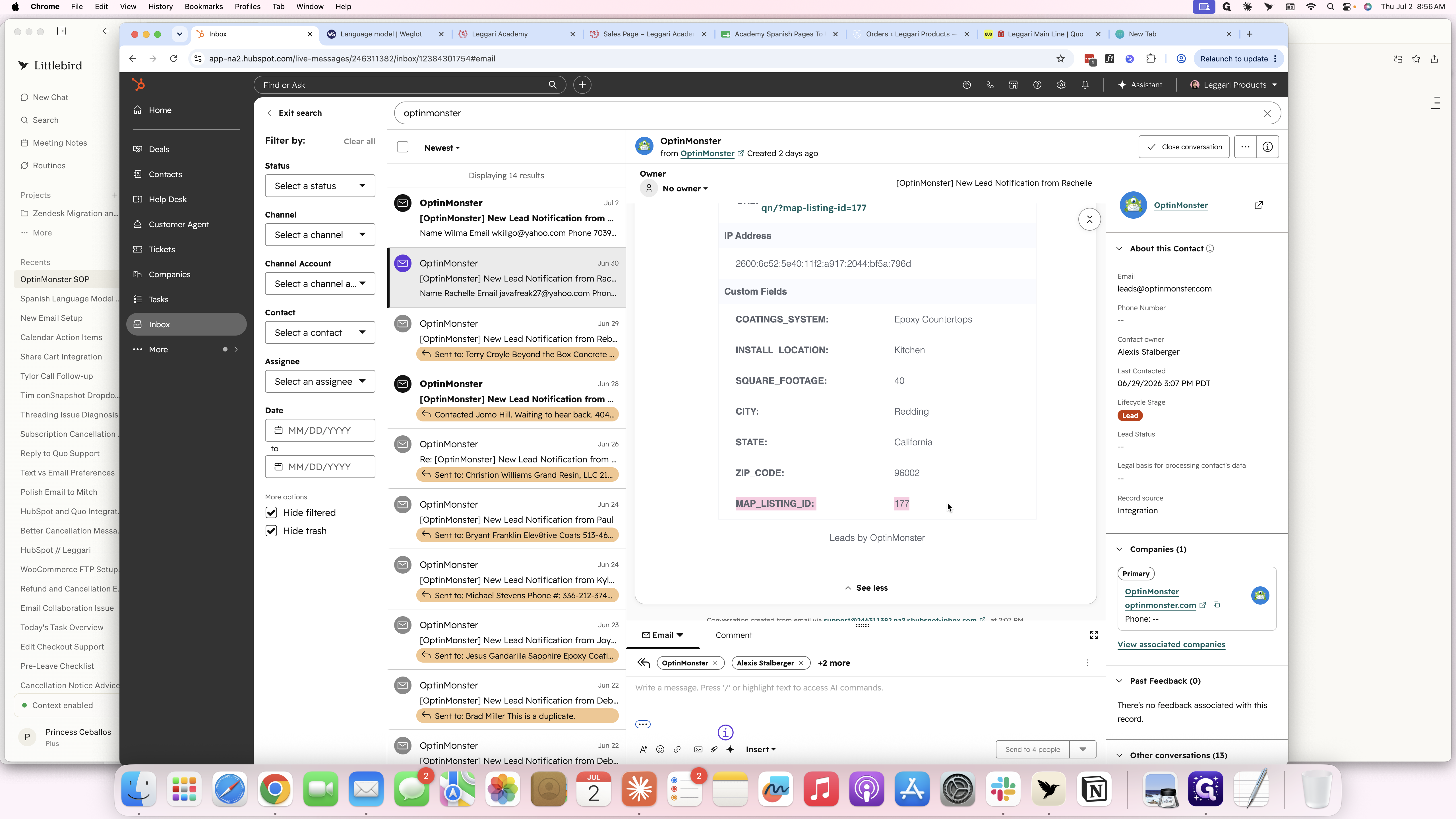 Step #4: Review the email body and locate the MAP_LISTING_ID value.