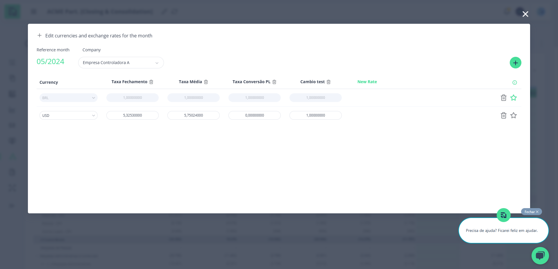 Step #6: Modal de edição de câmbio