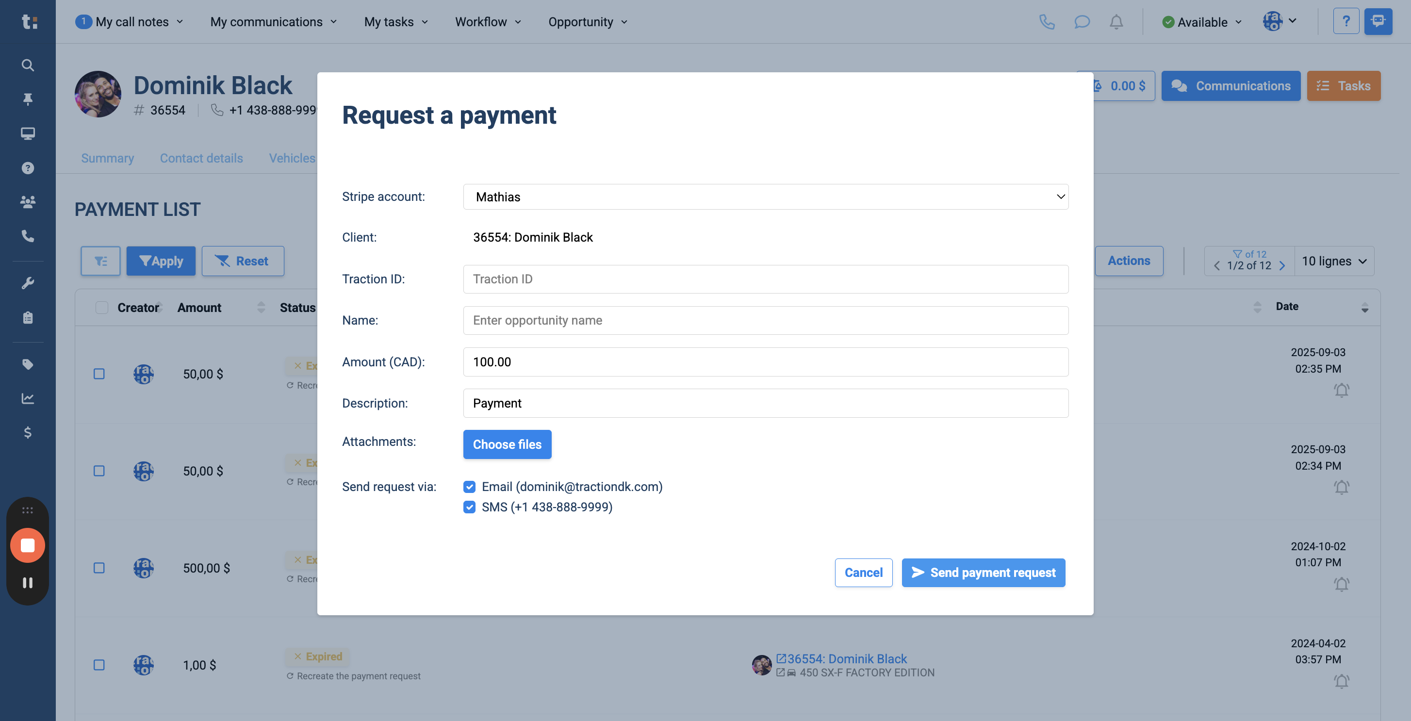 Step #10: Once you finish this, click Send Payment Request.
