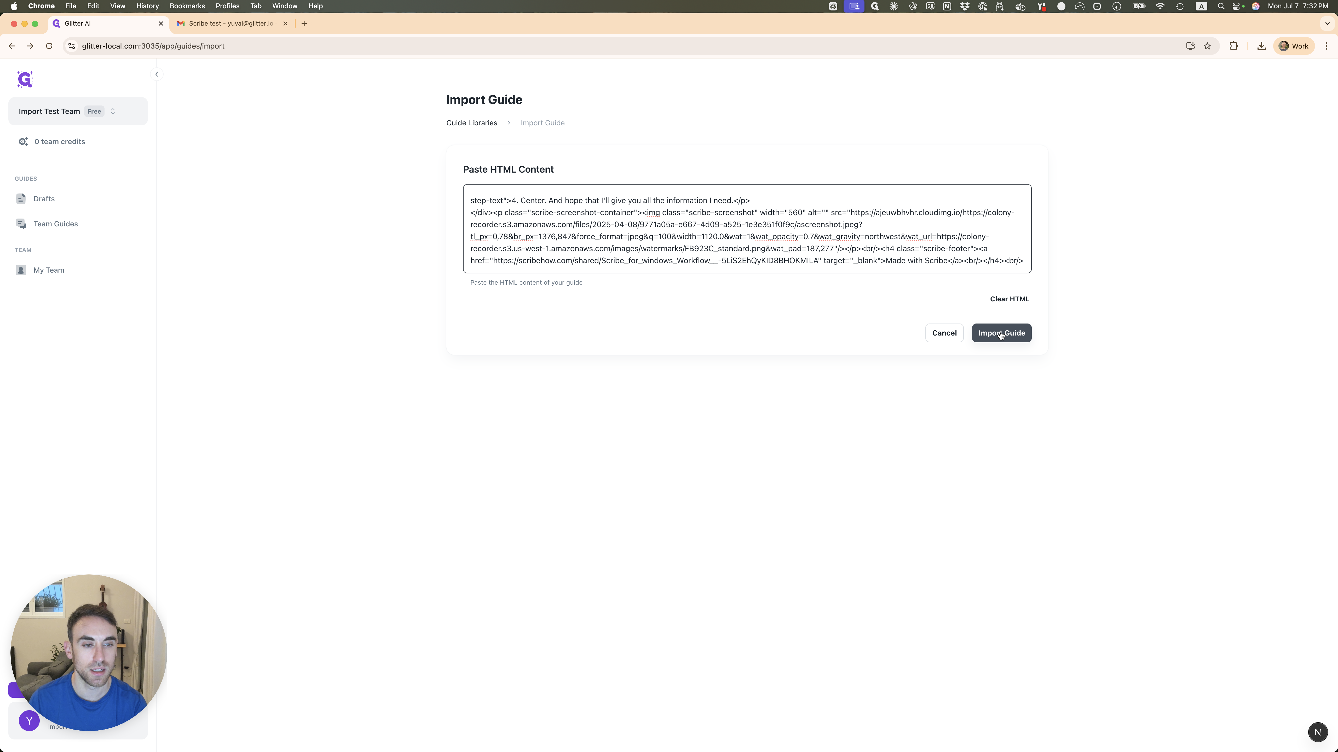 Step #6: Click on "Import Guide"