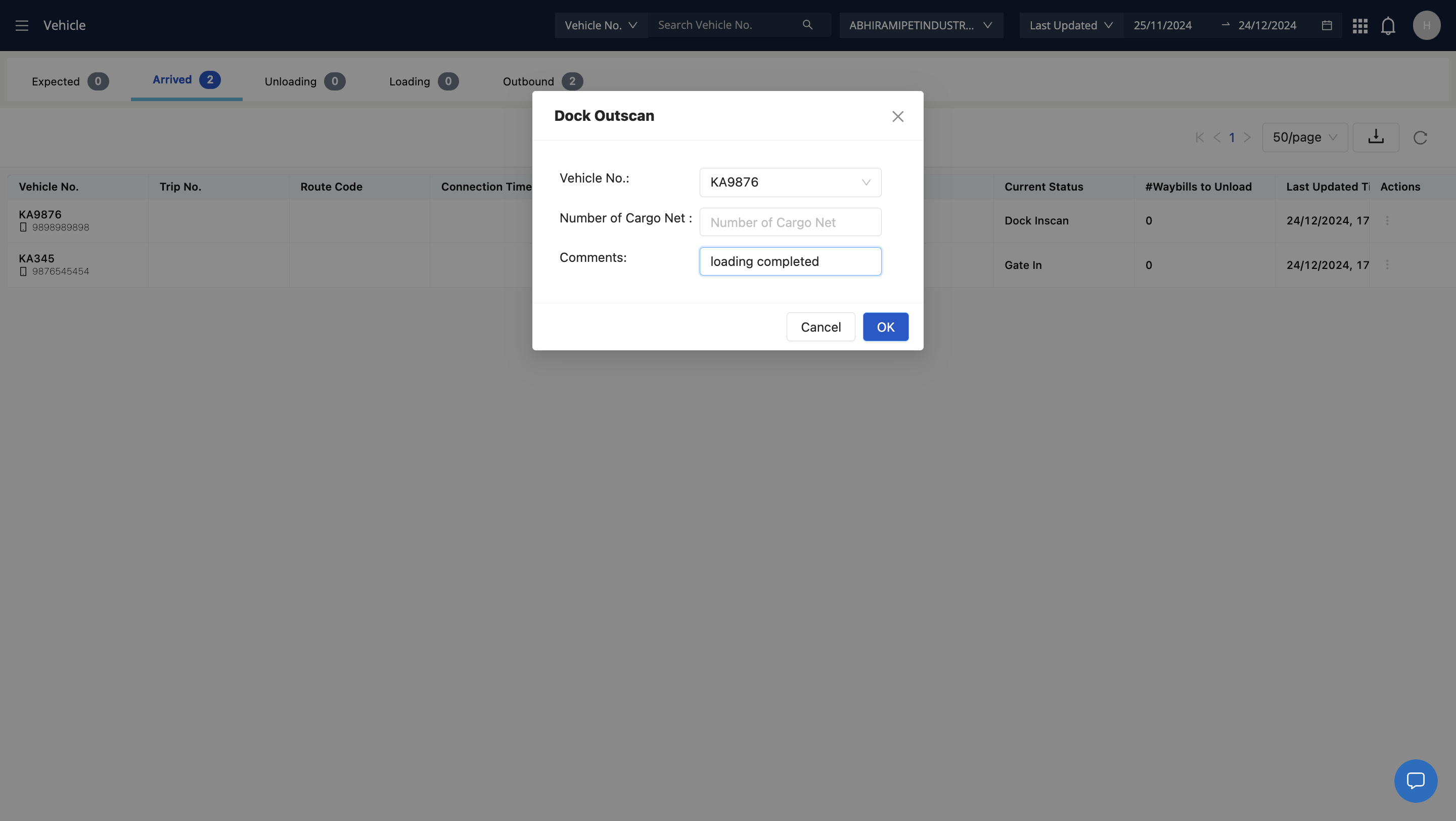 Step #32: Confirm Dock Outscan