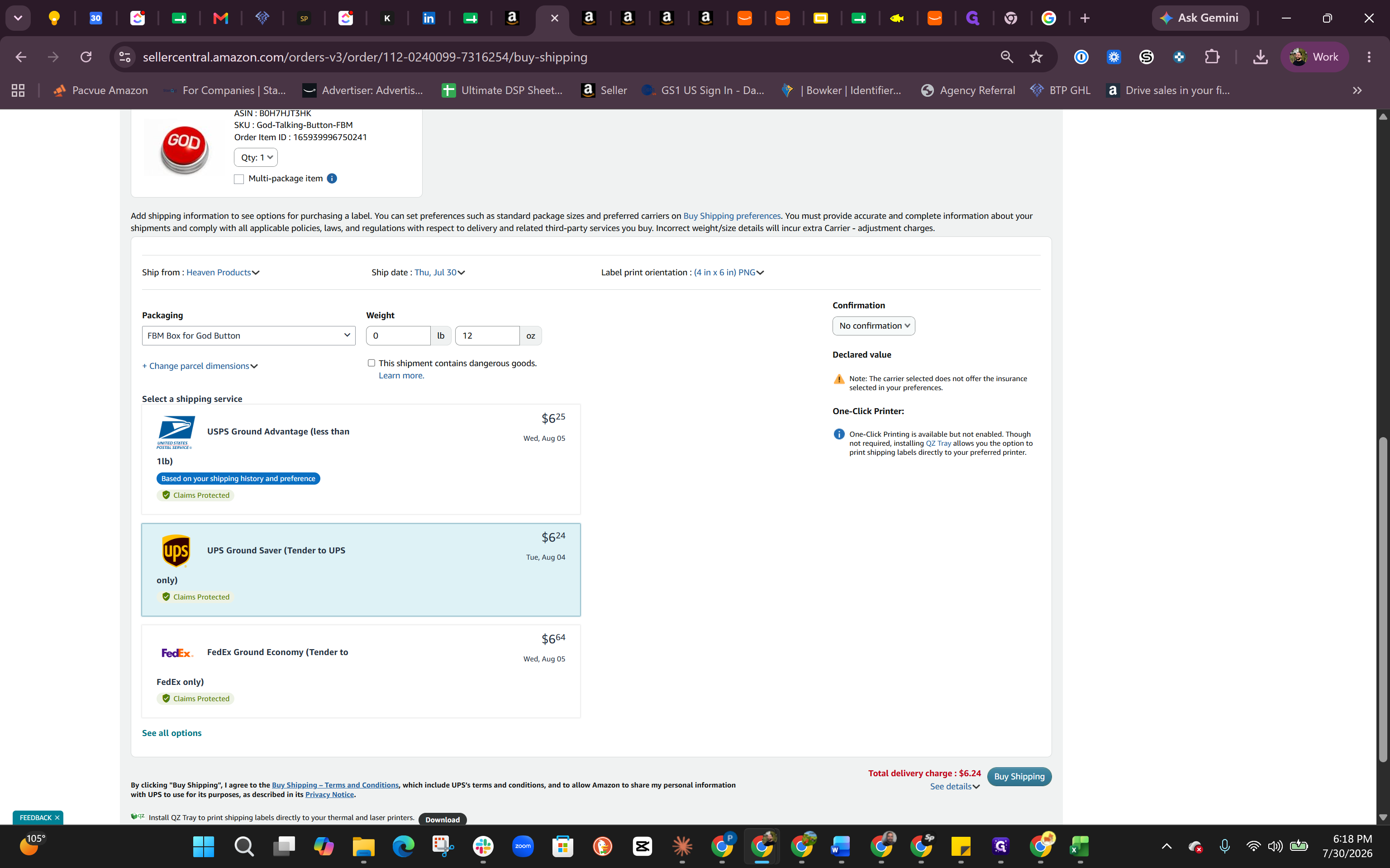 Step #4: Select your preferred delivery confirmation option.
