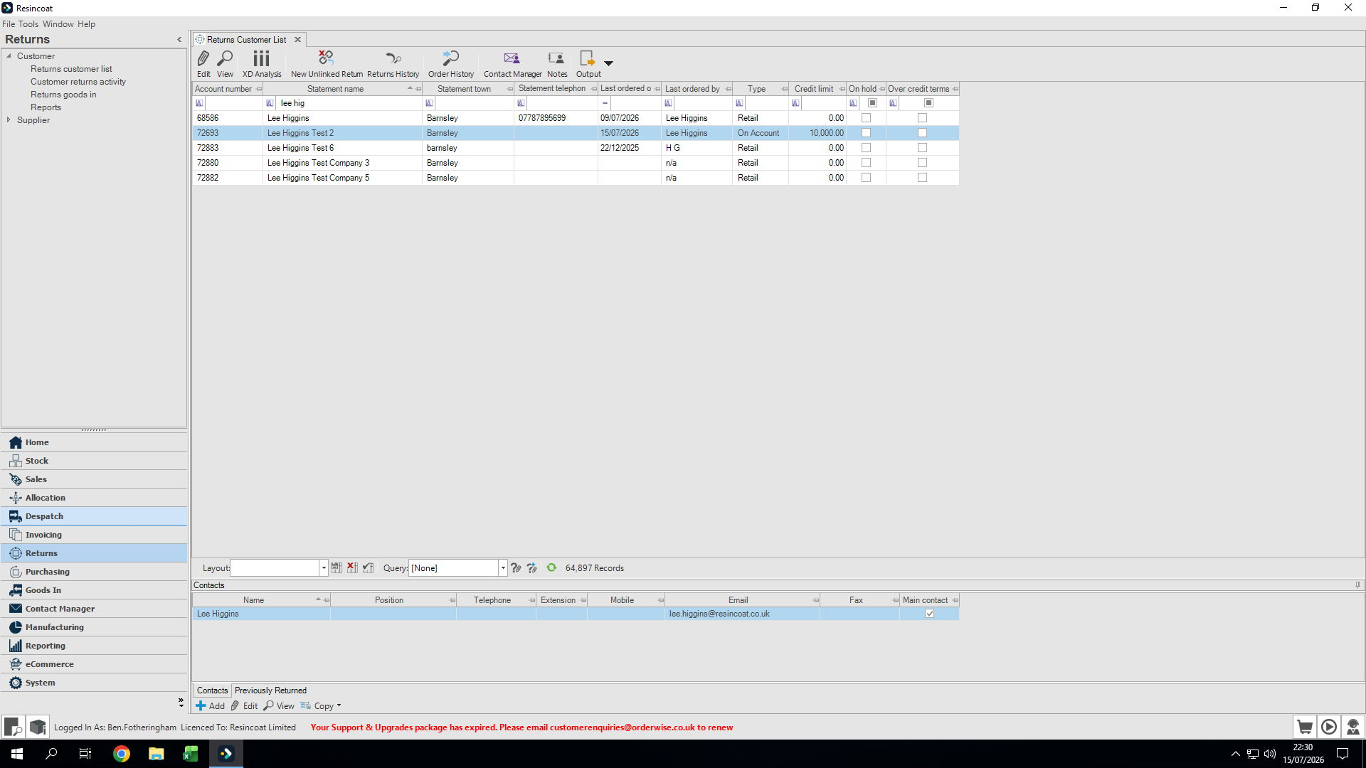 Step #1: Navigate to the Returns tab in the main navigation.