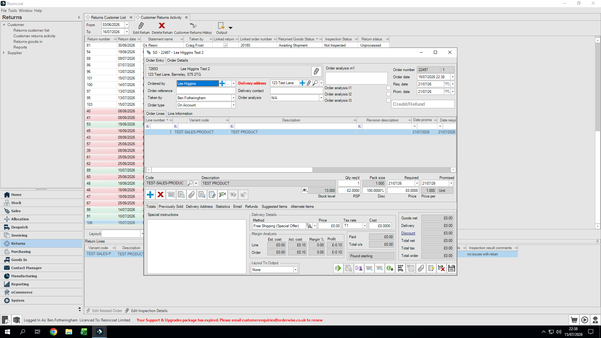 Step #26: Click Credit / Refund in the top toolbar.