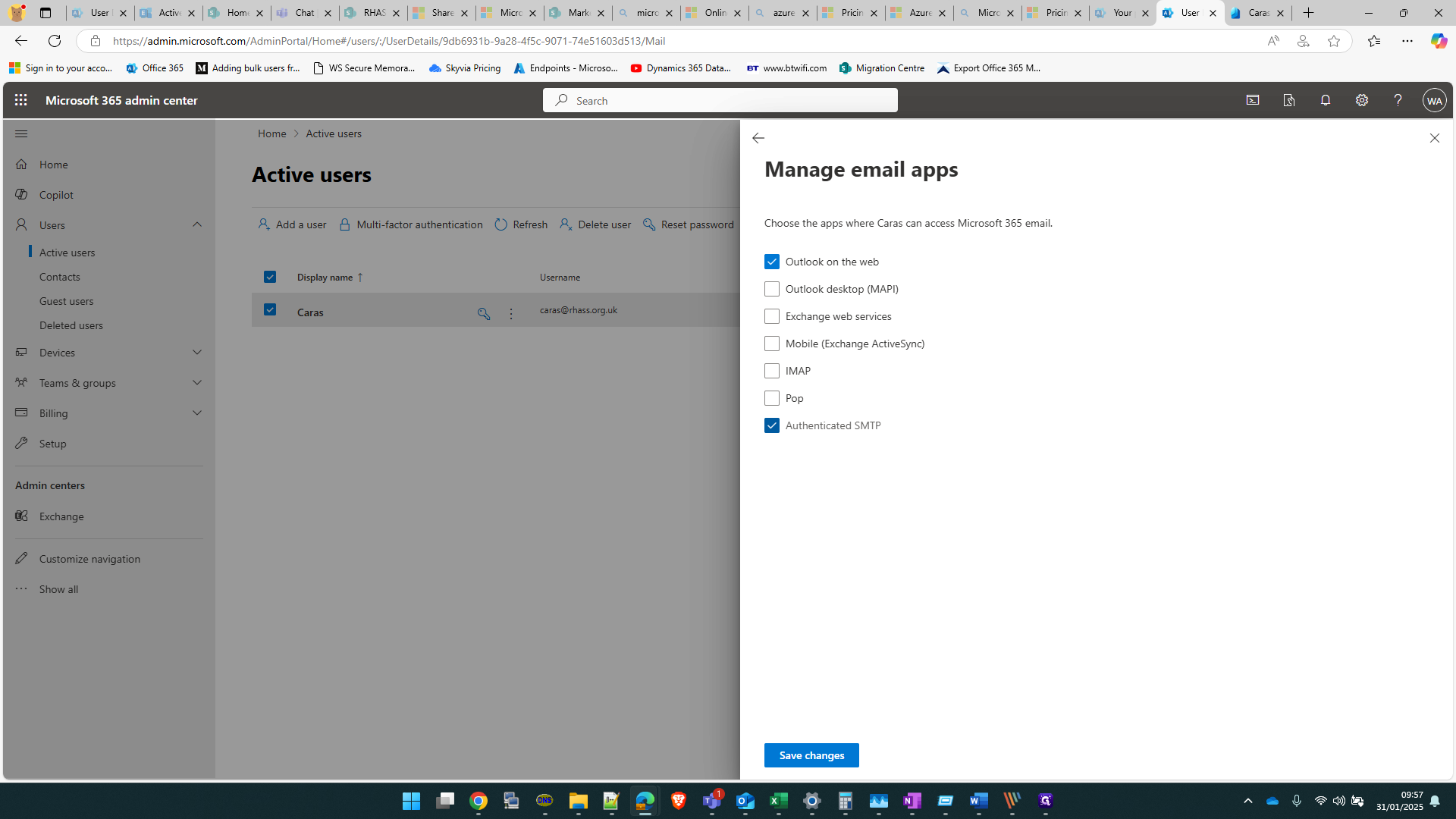 Step #15: De-select ALL other than 'Outlook on the web'