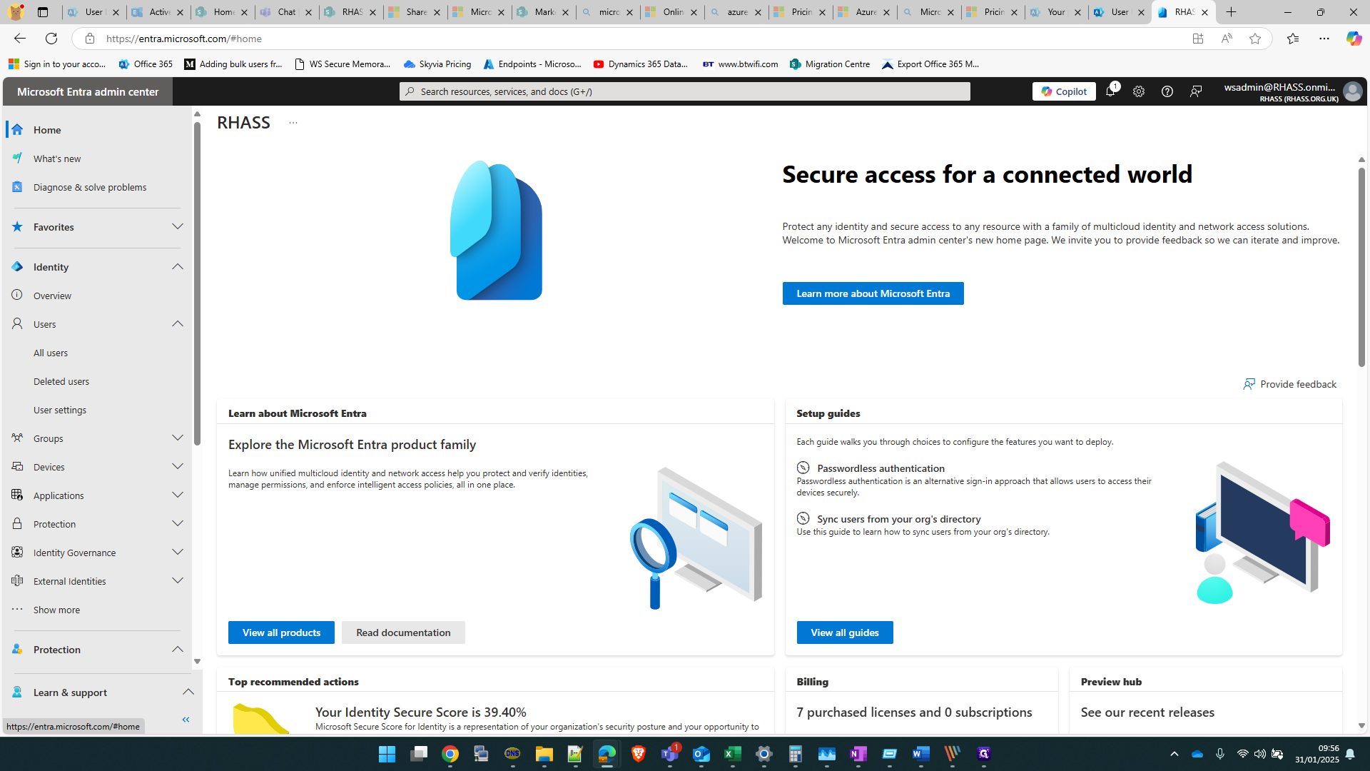 Step #2: Click on "Microsoft Entra admin center"