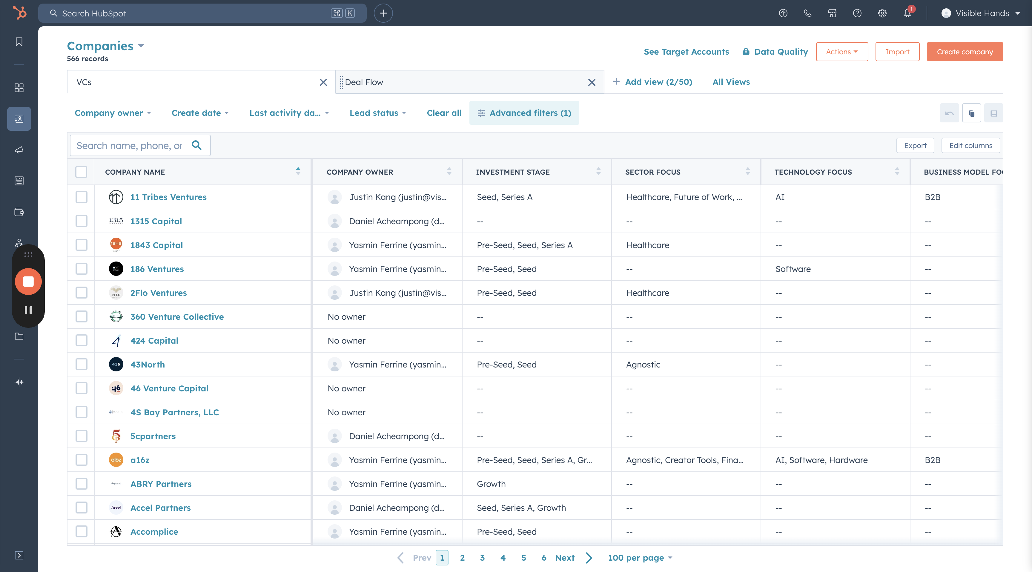 Step #2: Click on "Deal Flow"