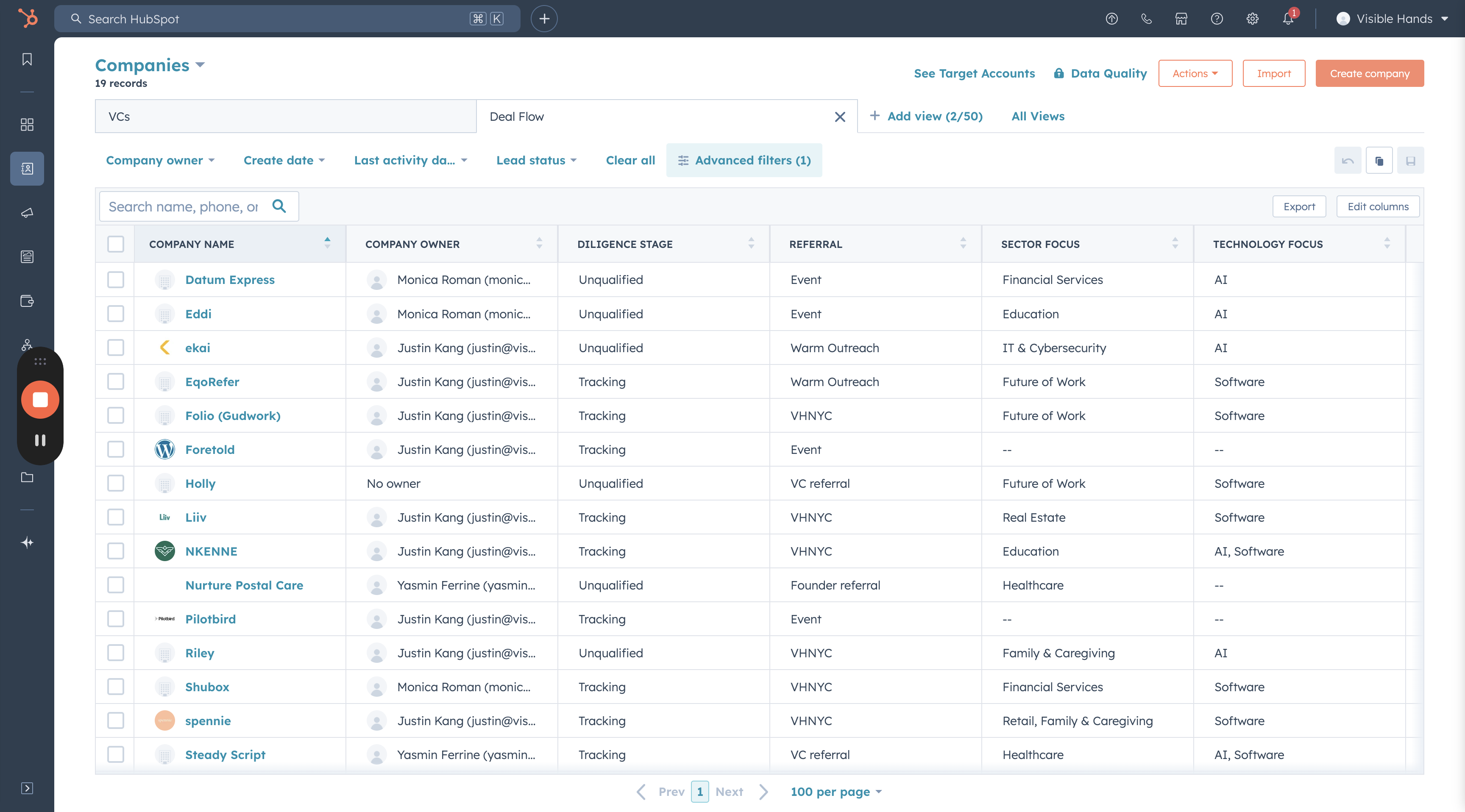 Step #3: Click on "Create company"
