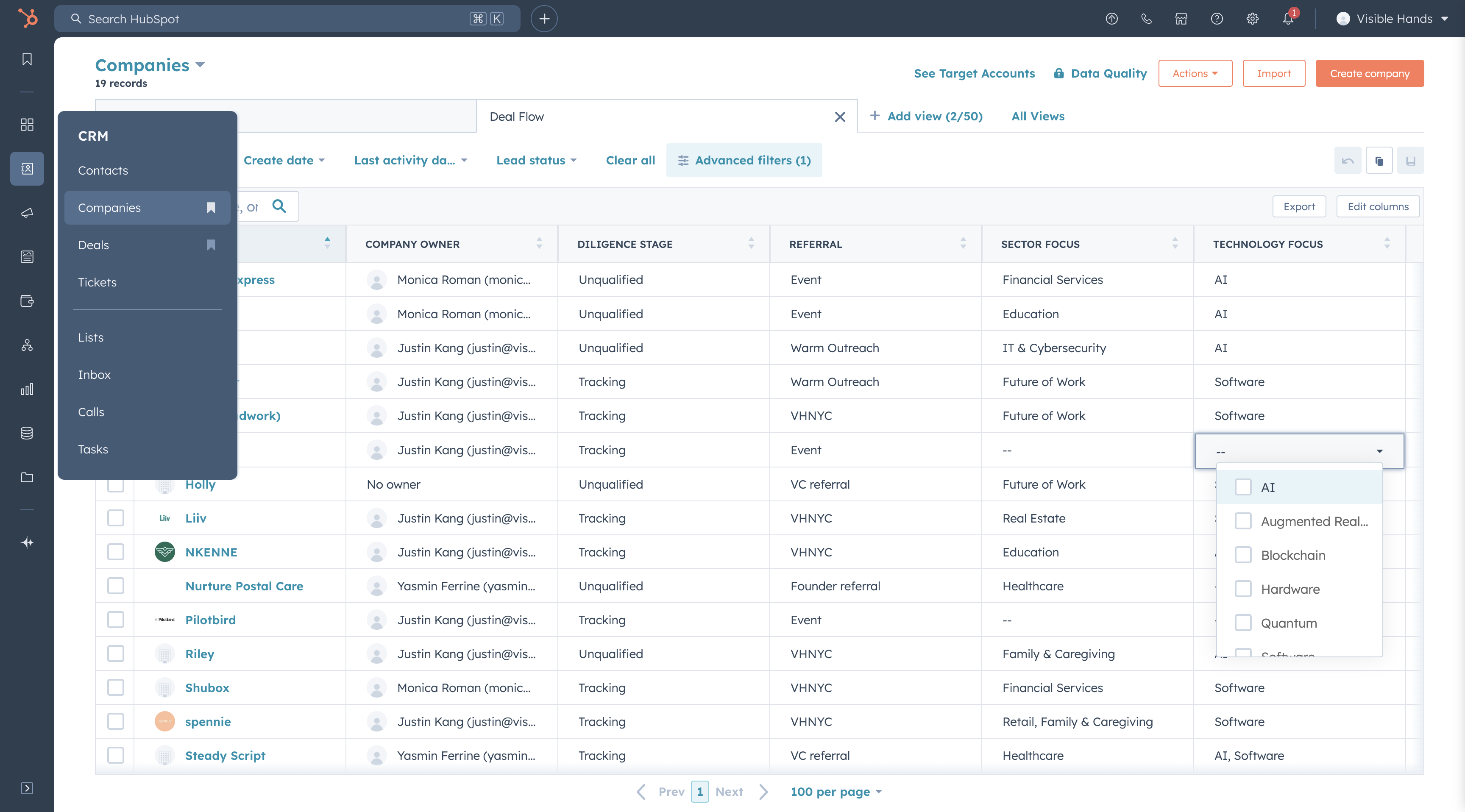 Step #1: Click on "Companies"