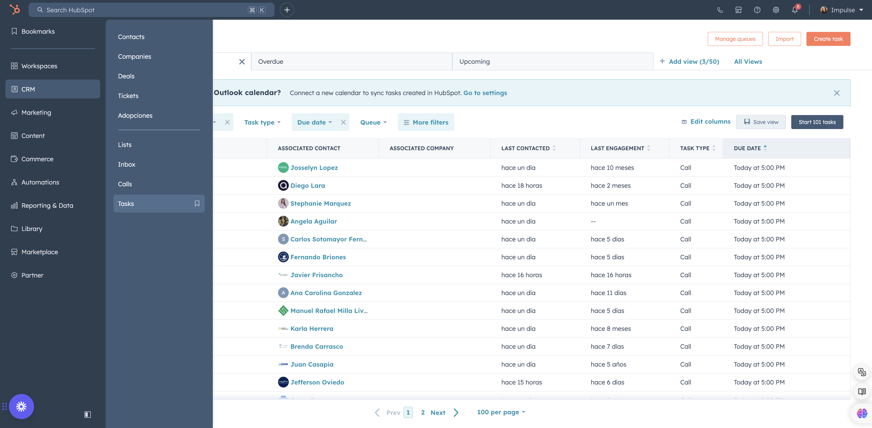 Step #3: Selecciono "Tasks"