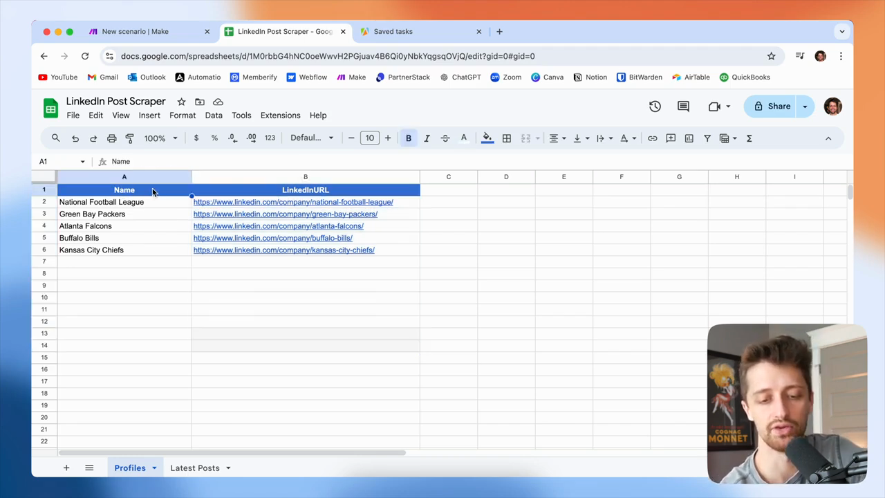 Step #4: This system allows you to monitor the latest LinkedIn posts from a list of specified company profiles.