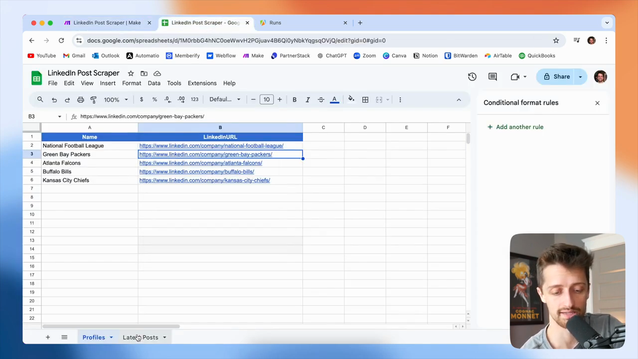Step #102: Click the "Latest Posts" sheet tab.