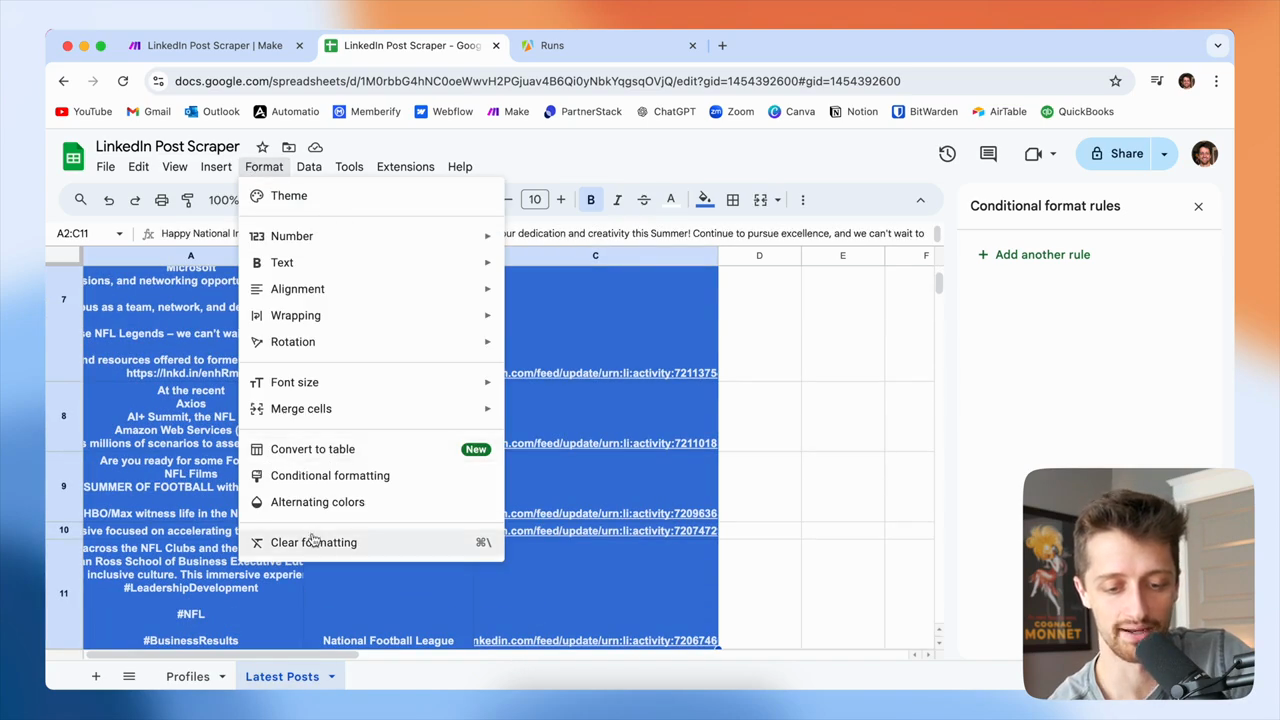 Step #105: Select "Clear formatting" from the dropdown menu.