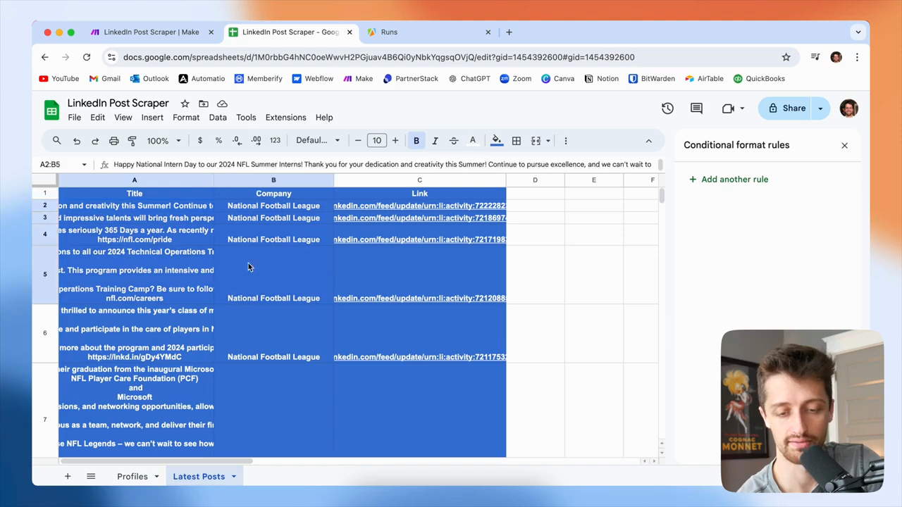 Step #103: Select the range of cells from A2 to C71.