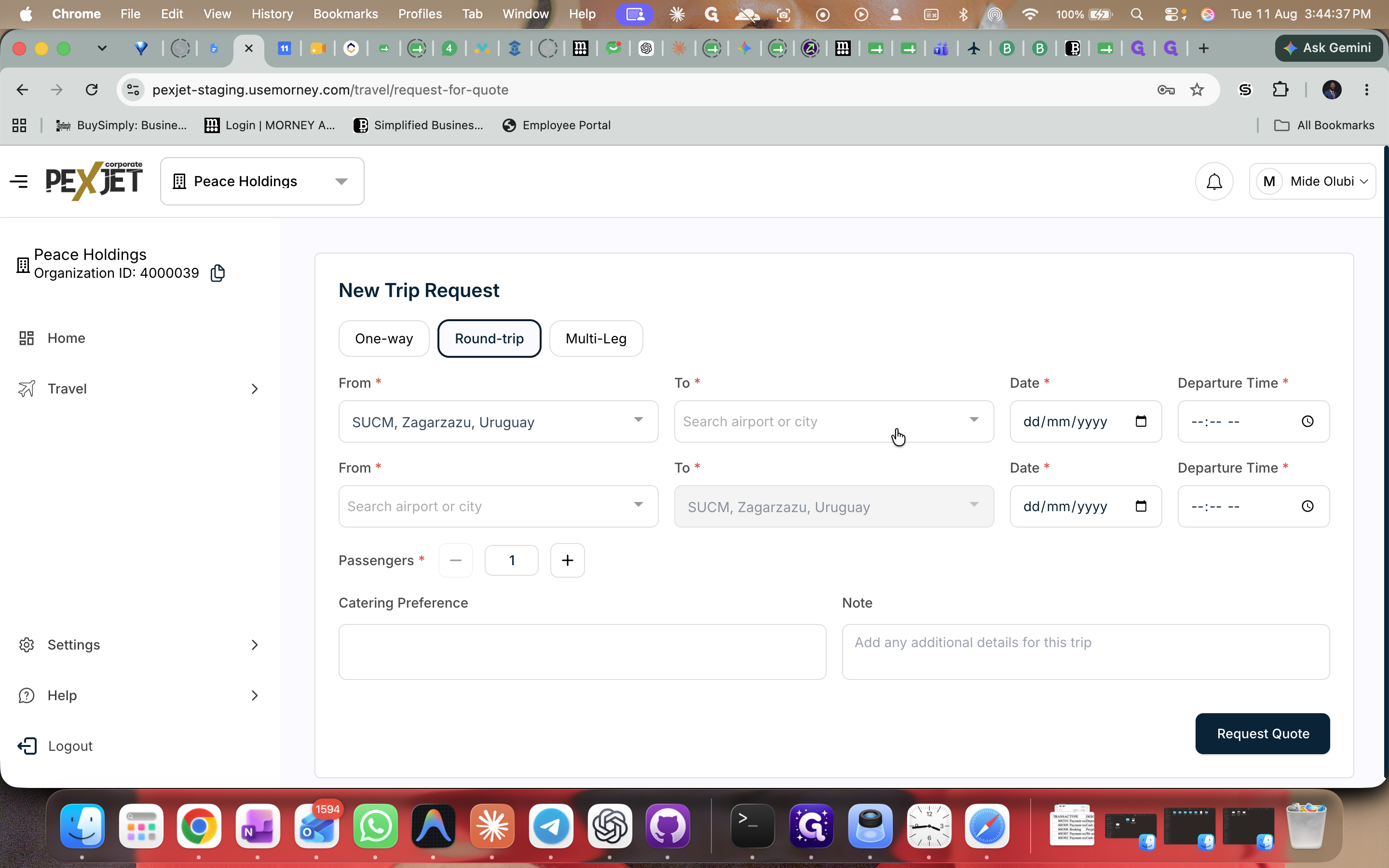 Step #5: Click the To field to search for your destination.