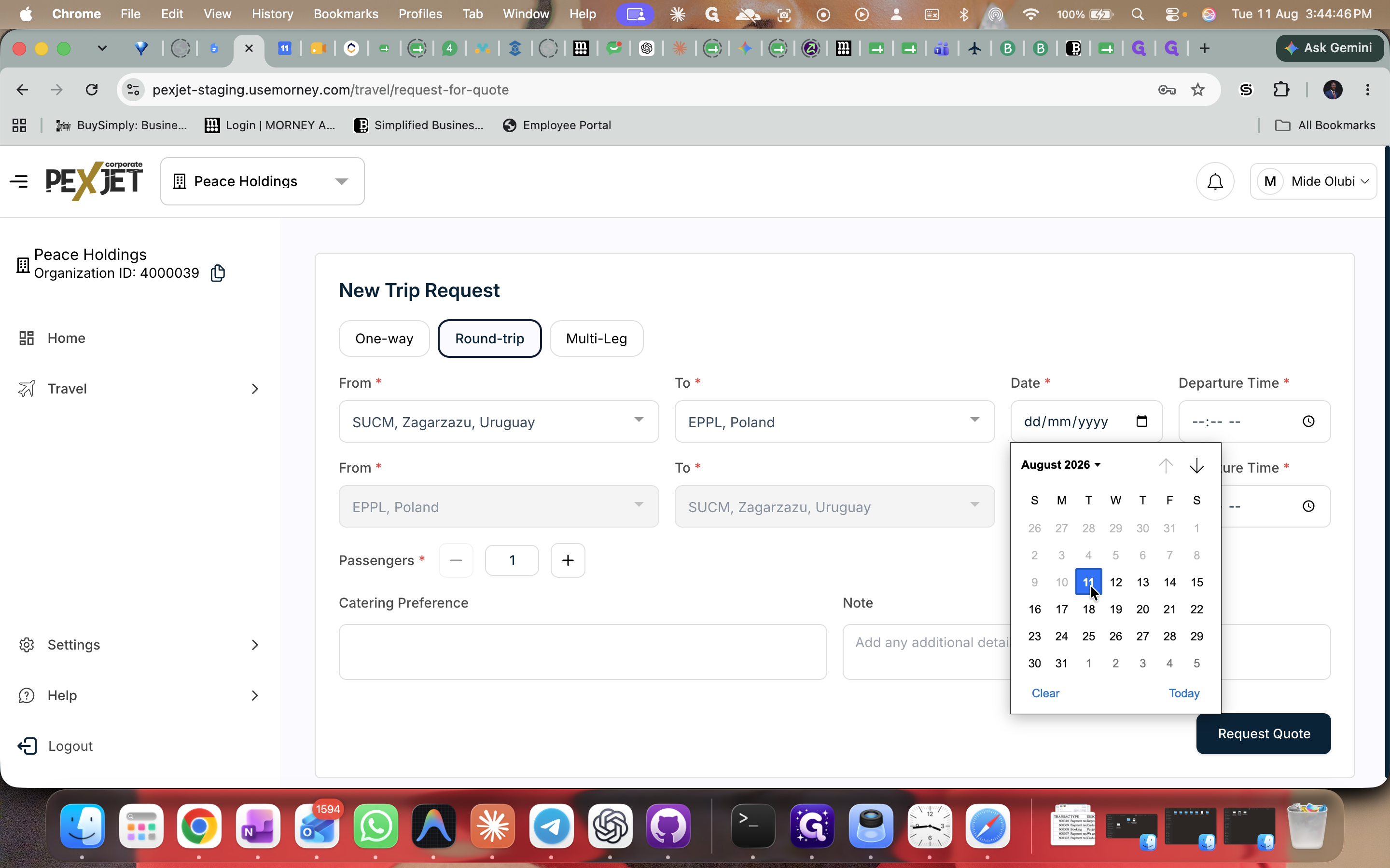 Step #8: Select your desired departure date.