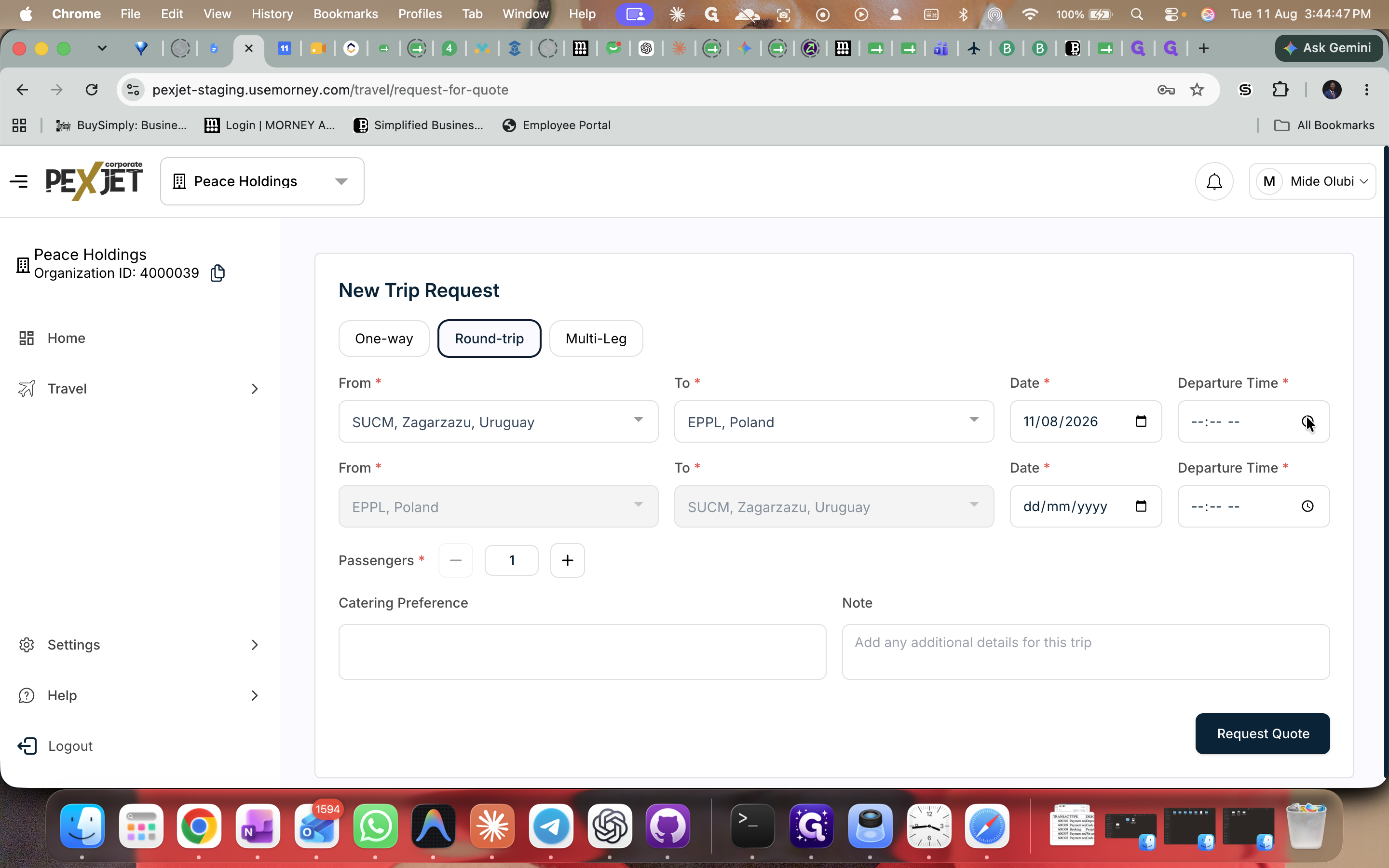 Step #9: Click the outbound time field to specify your preferred departure time.