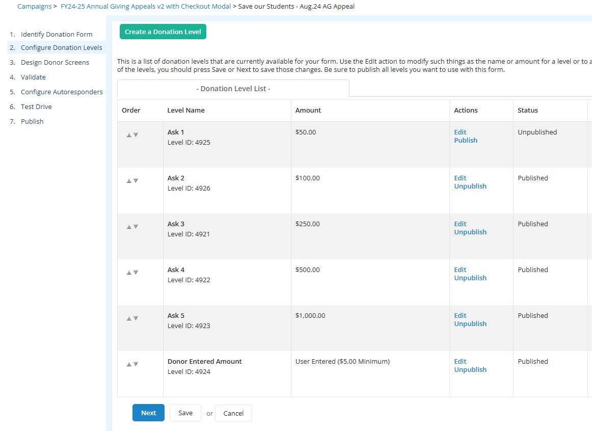 Step #5: The original amount of each Ask Level is shown in the image below.