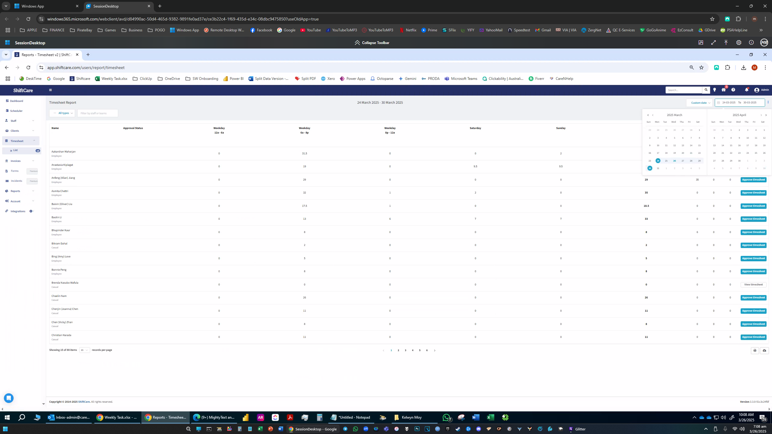 Step #6: Choose the custom dates covering the Payrun coverage weeks.