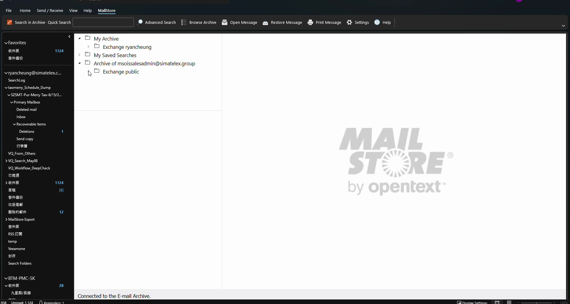 Step #5: In the left navigation pane, click your main archive folder to expand it.