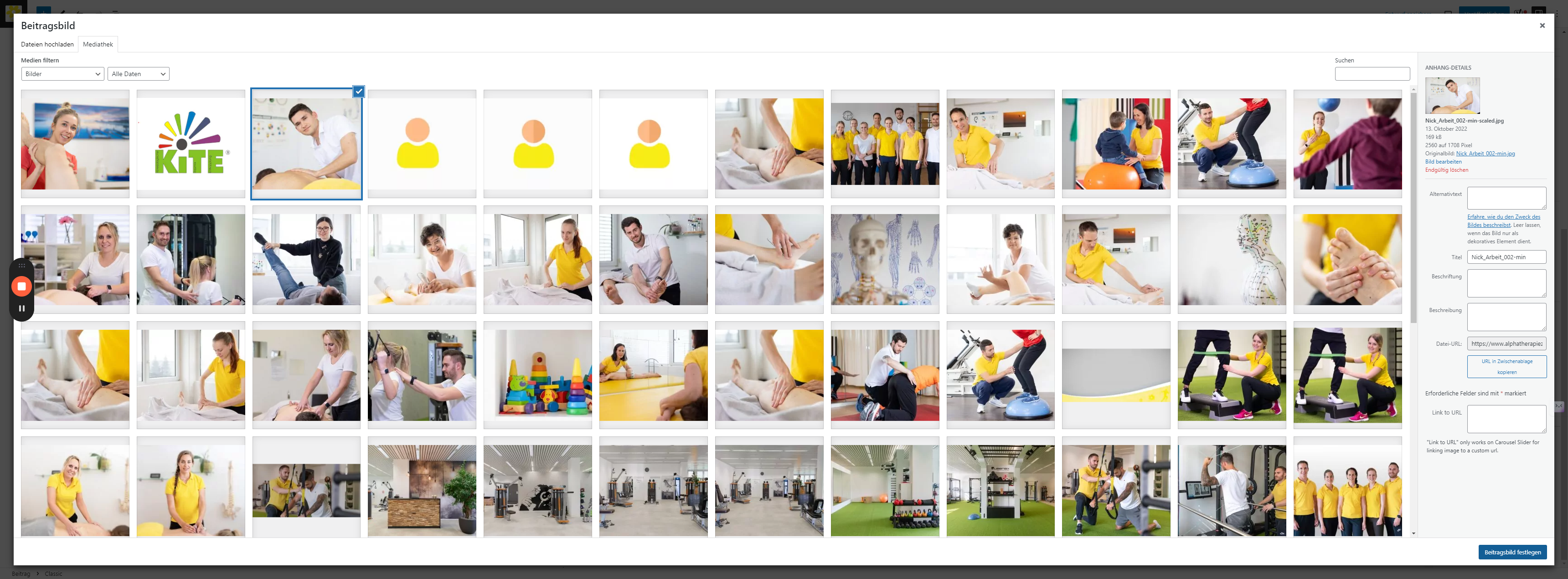 Step #14: Klicken Sie auf "Beitragsbild", um das Beitragsbild festzulegen