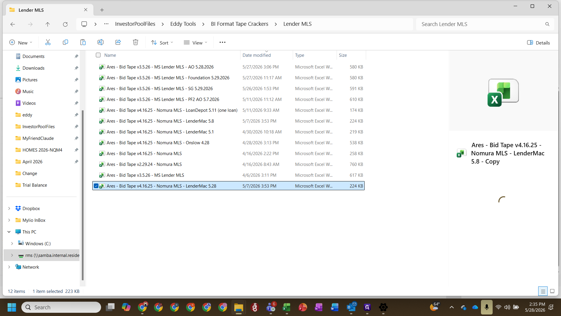 Step #12: Open the applicable MLS tape cracker file (e.g., Nomura MLS).