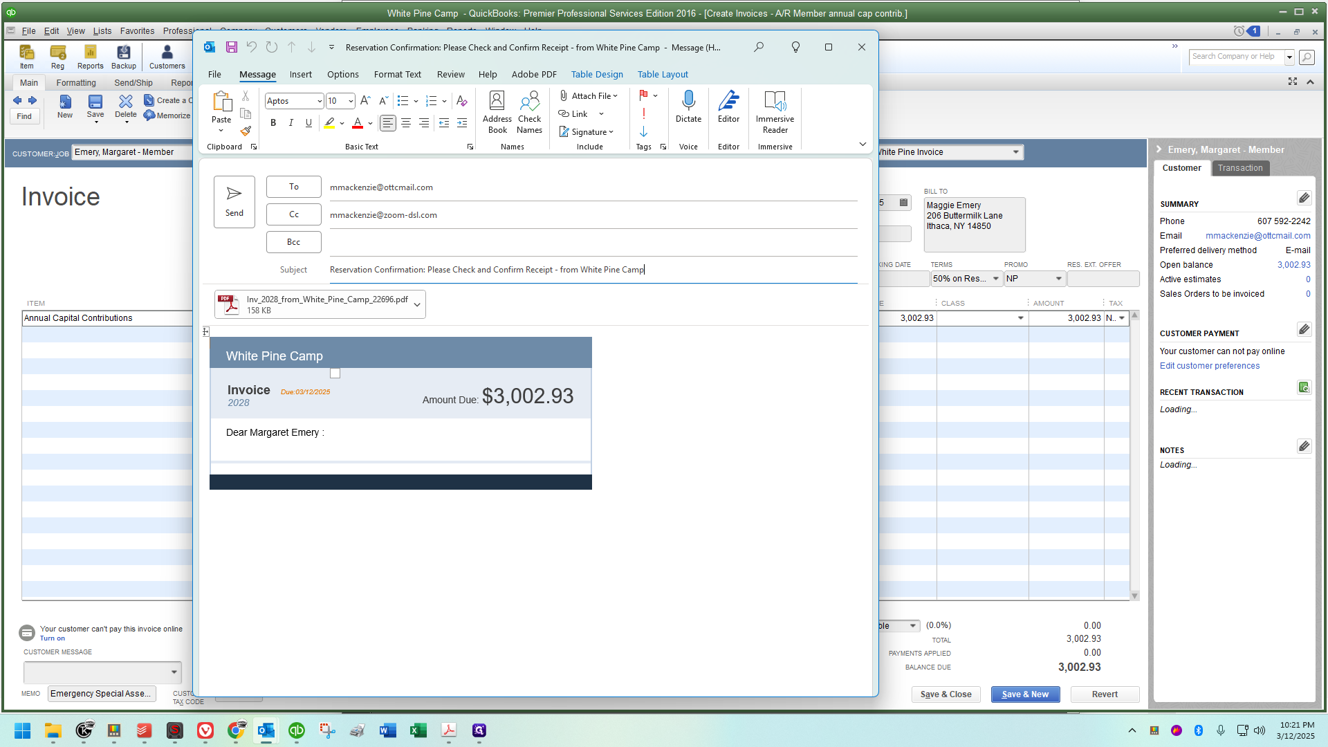 Step #32: I will highlight the entire subject line and activate my macro.