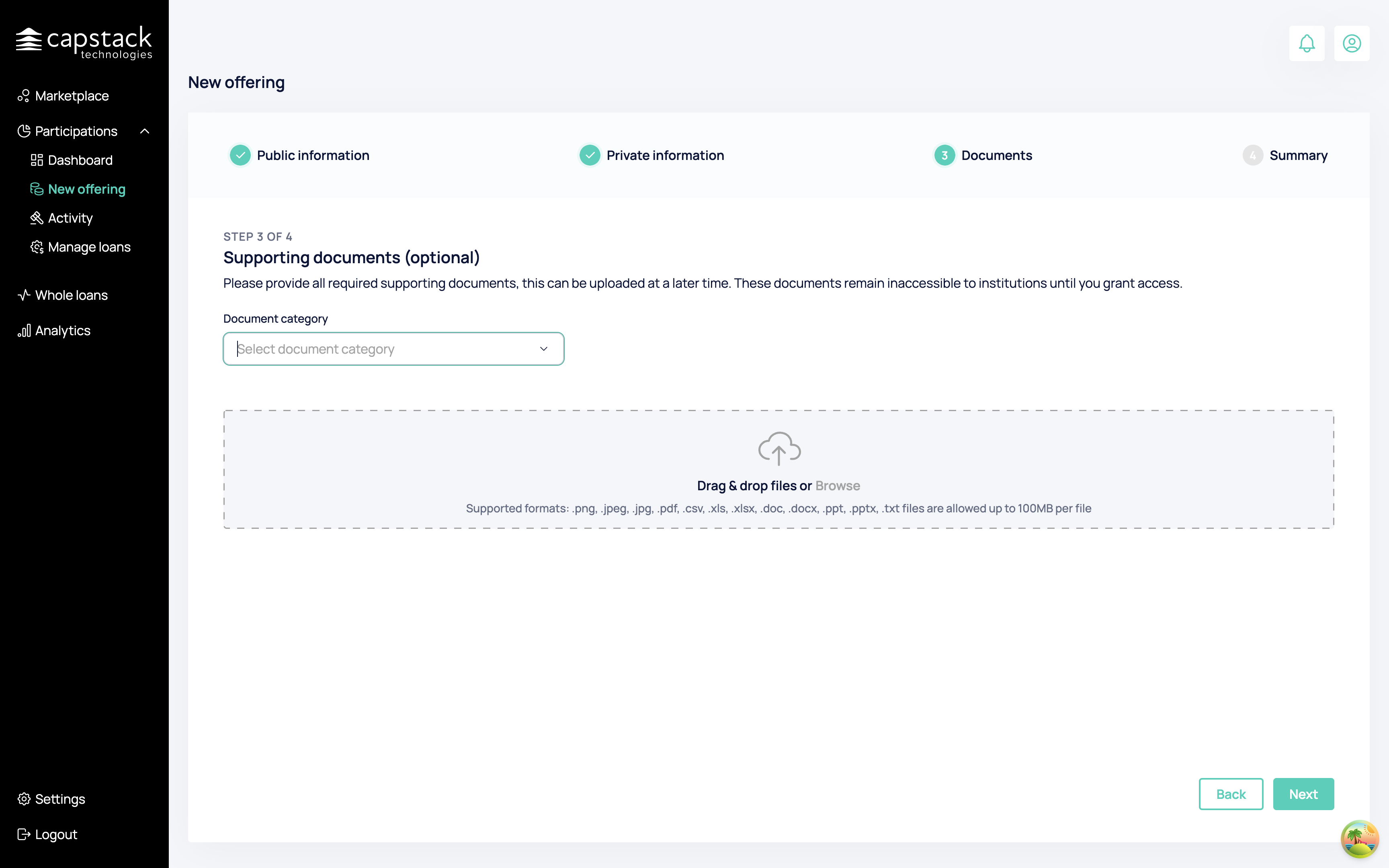 Step #8: Click on "Select document category"