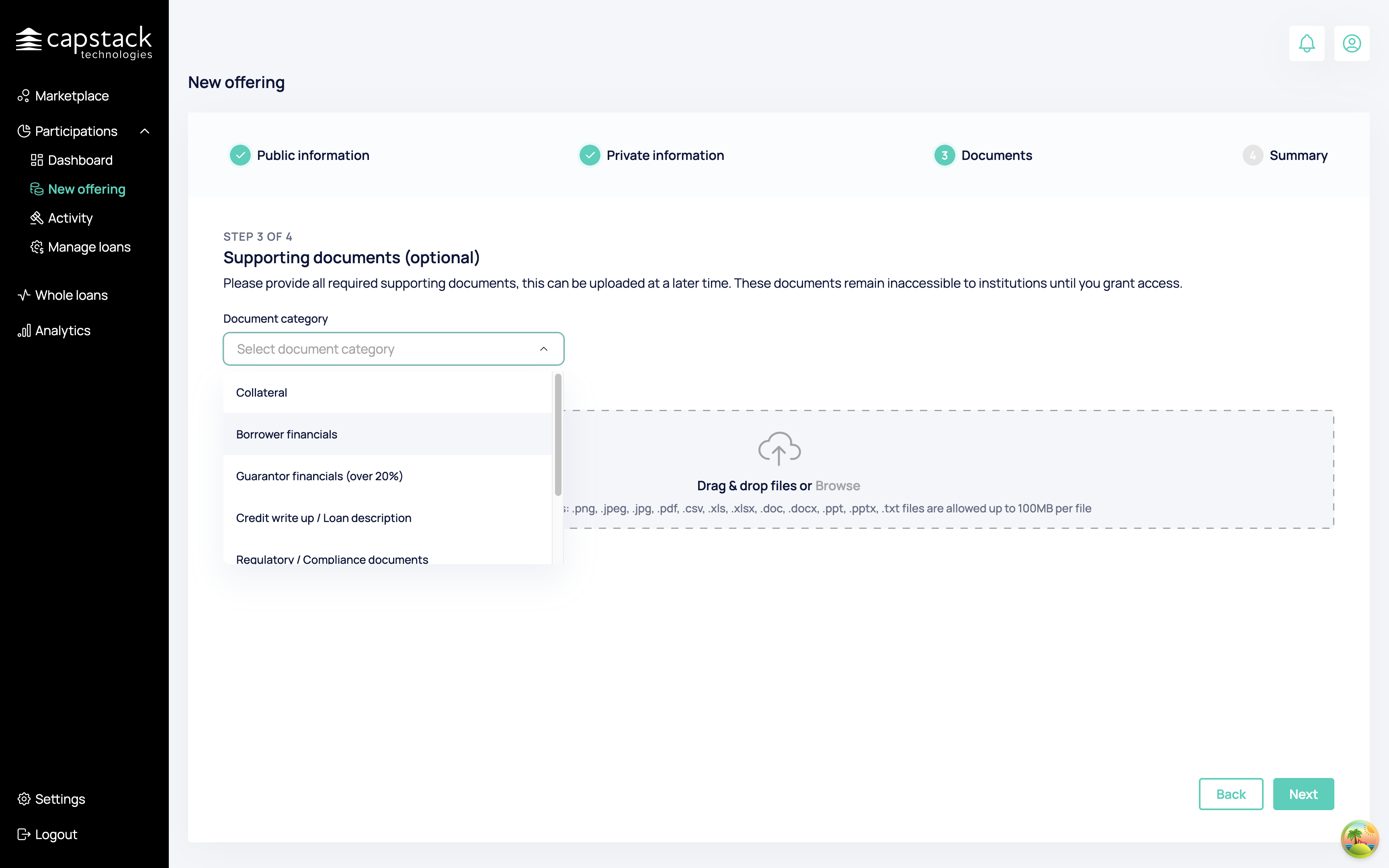 Step #9: Click on "Borrower financials"