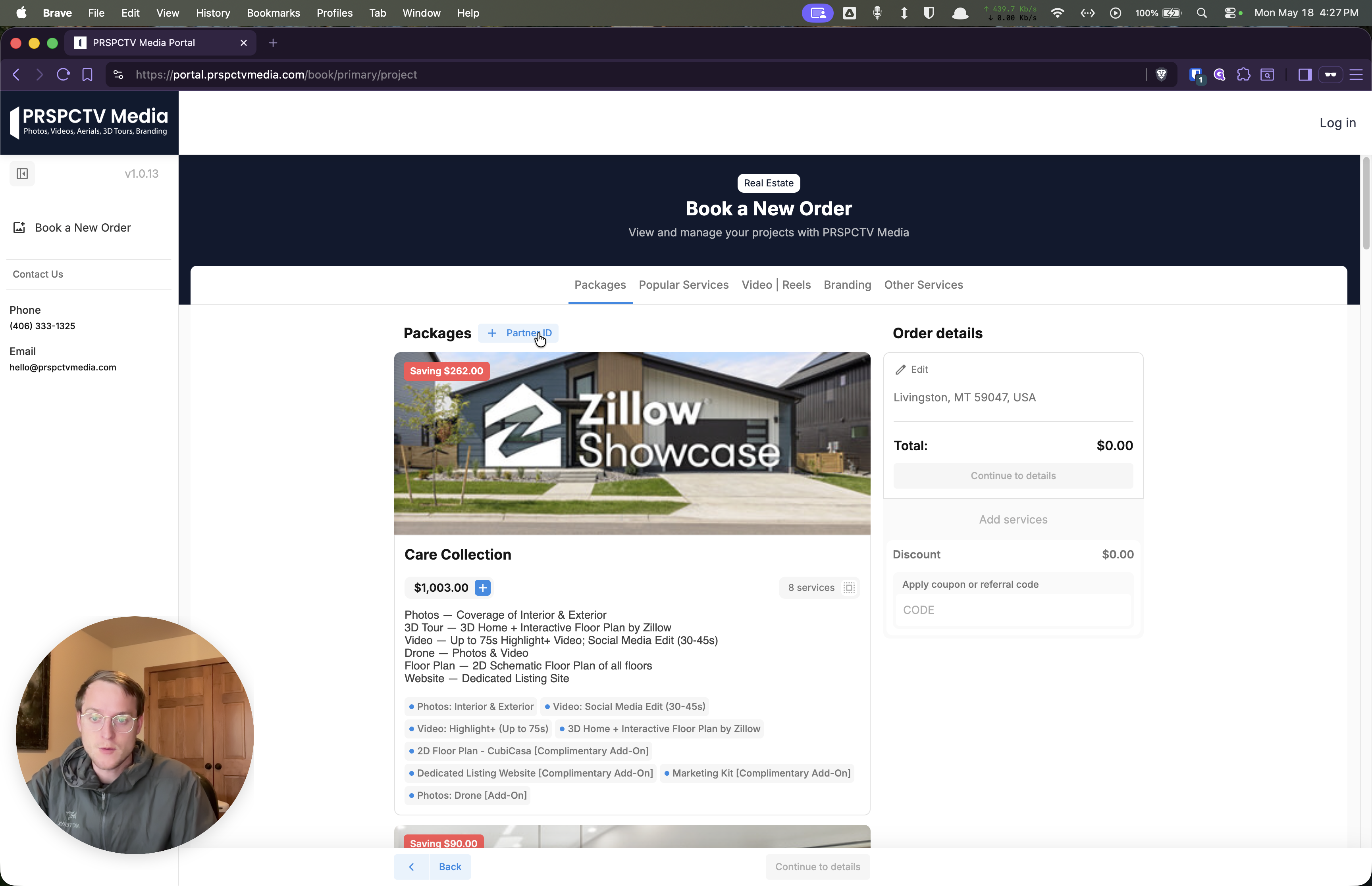 Step #1: Click on + Partner ID located in the top corner of the booking interface.