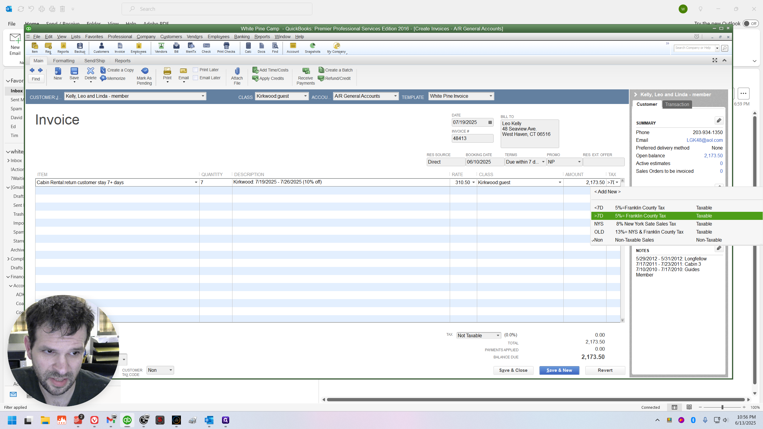 Step #6: Click on "5 % -Franklin County Tax"