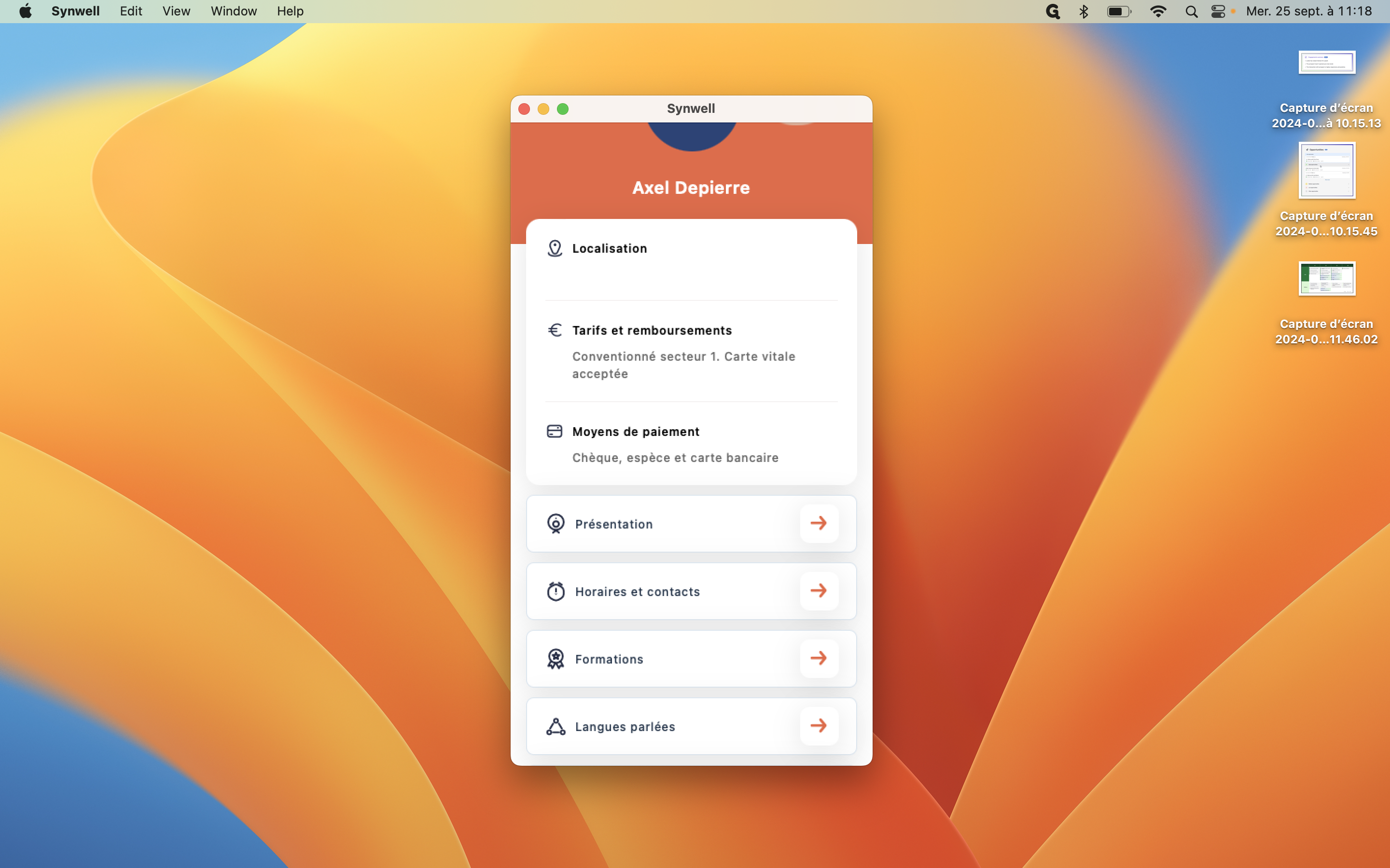 Step #4: Allez sur " Horaires et contacts", cliquez sur "→"