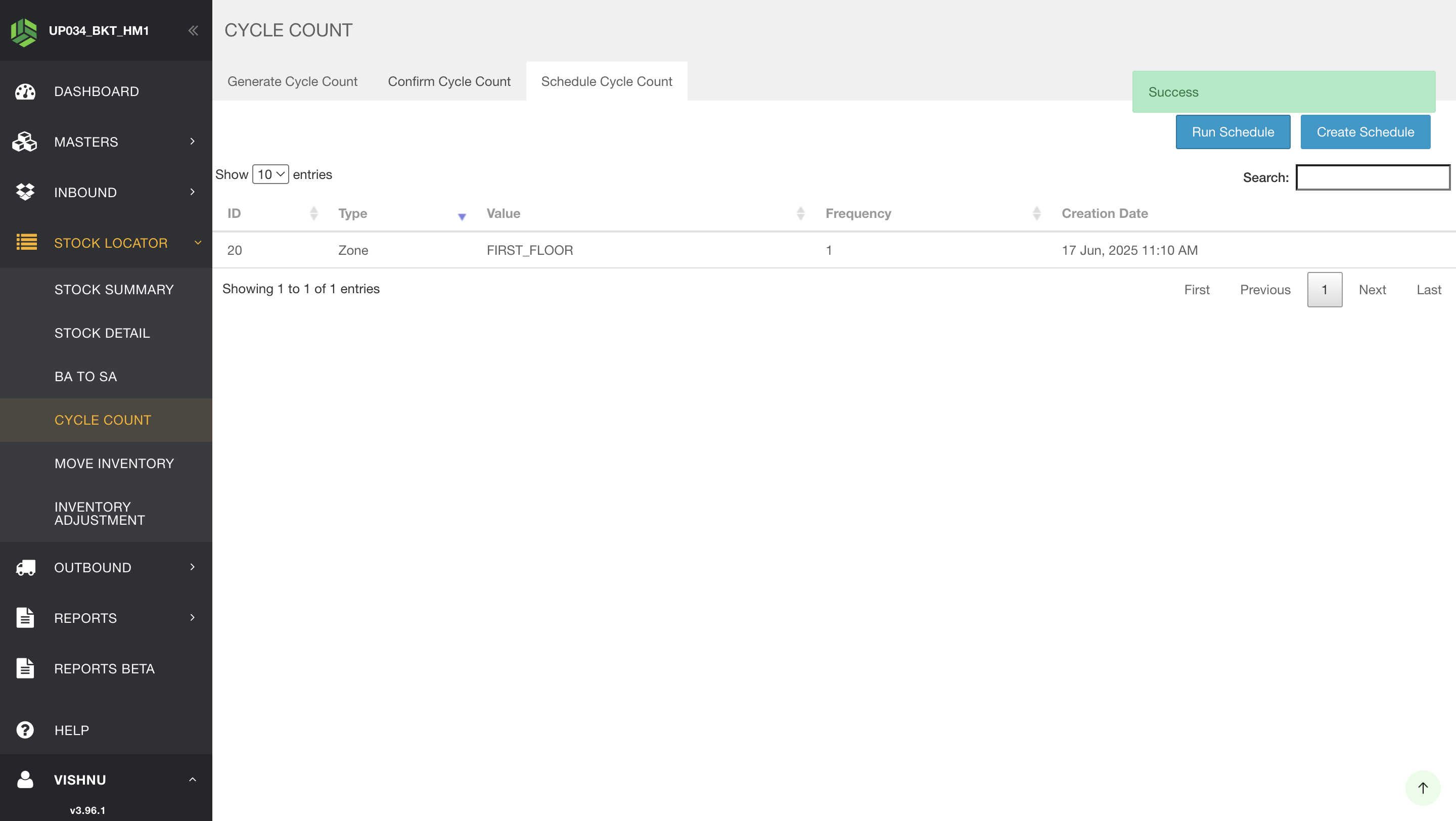 Step #17: Click on "Confirm Cycle Count"