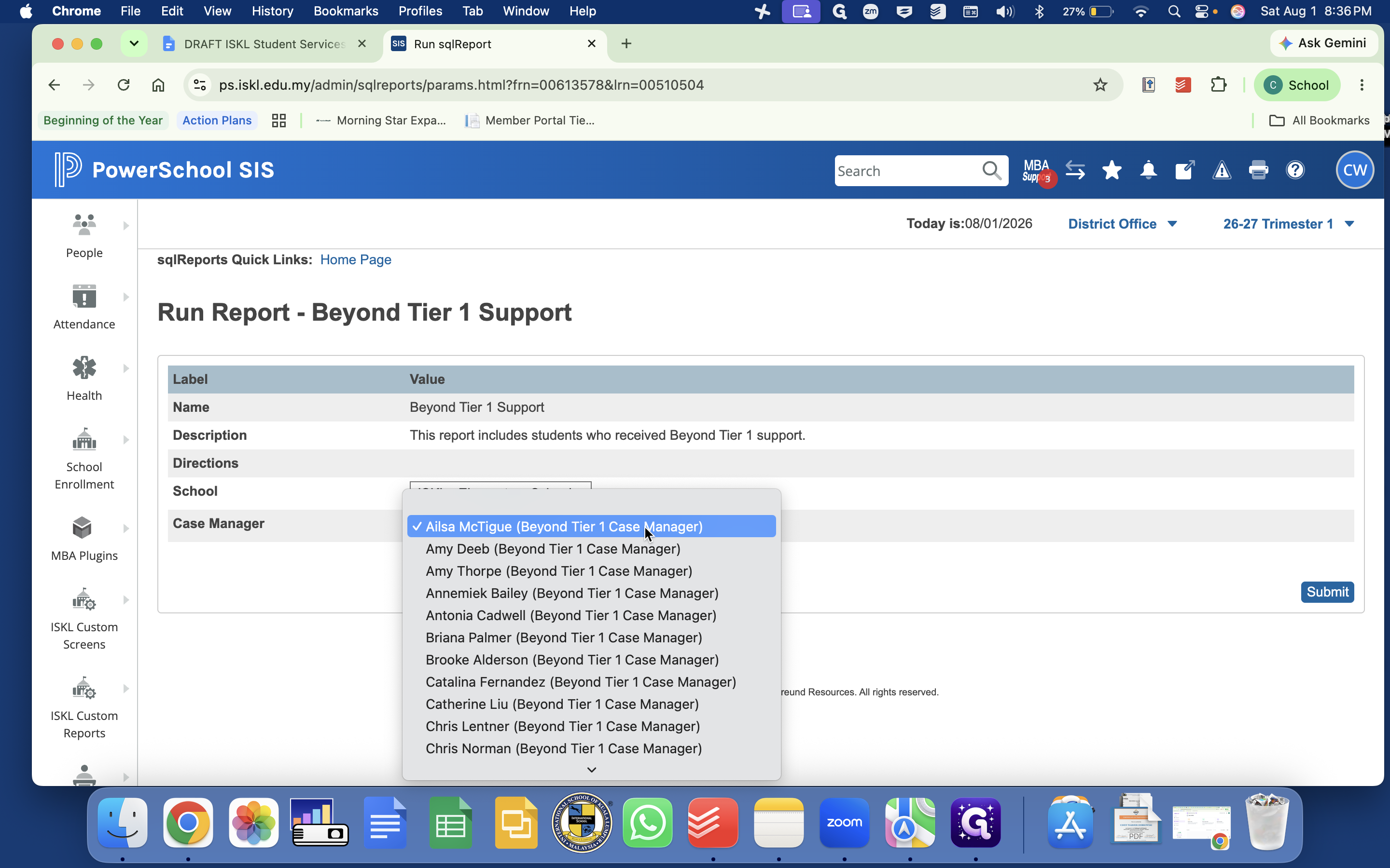 Step #5: Select your name from the Case Manager dropdown menu.