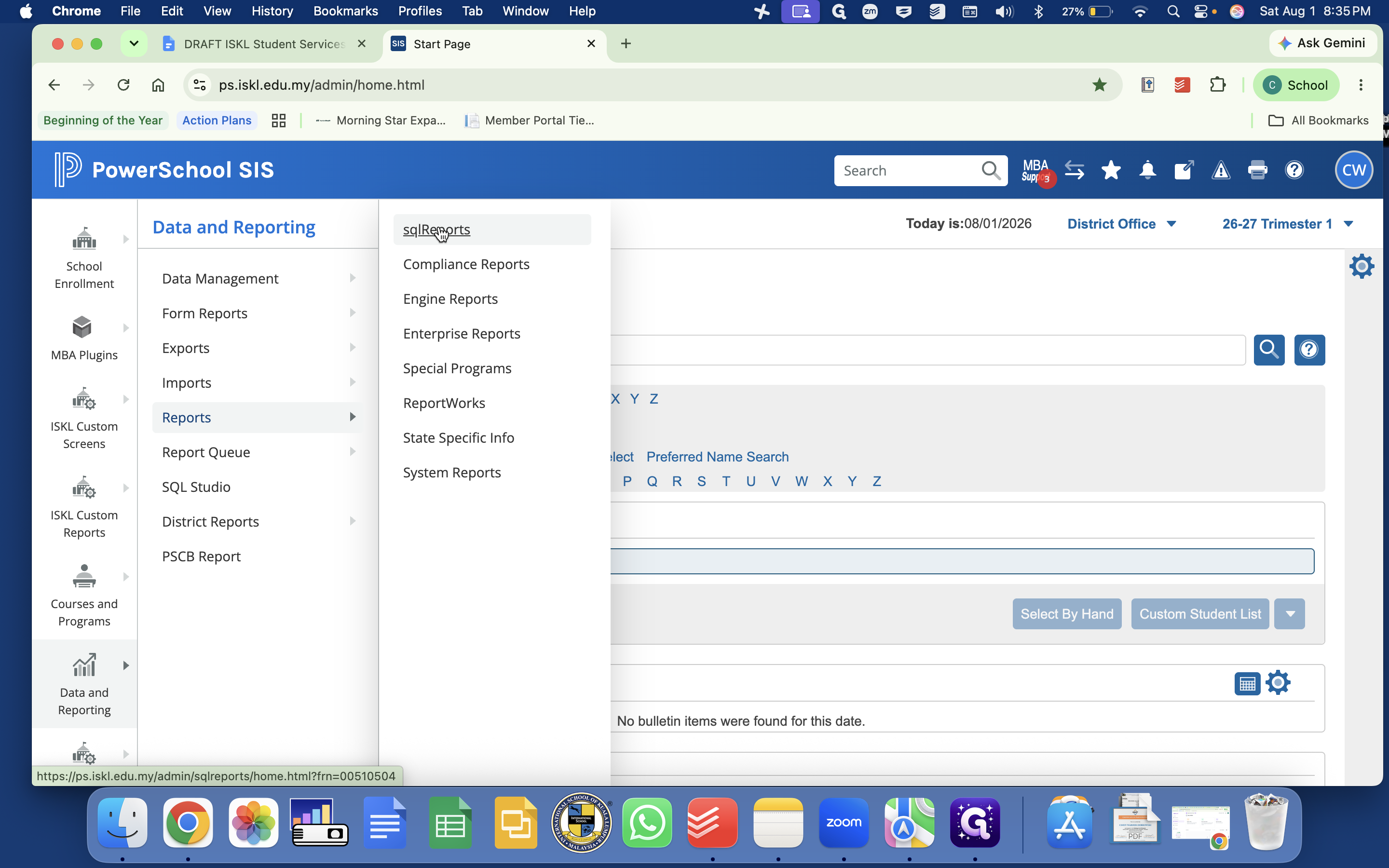 Step #2: Select Reports and then click sqlReports.