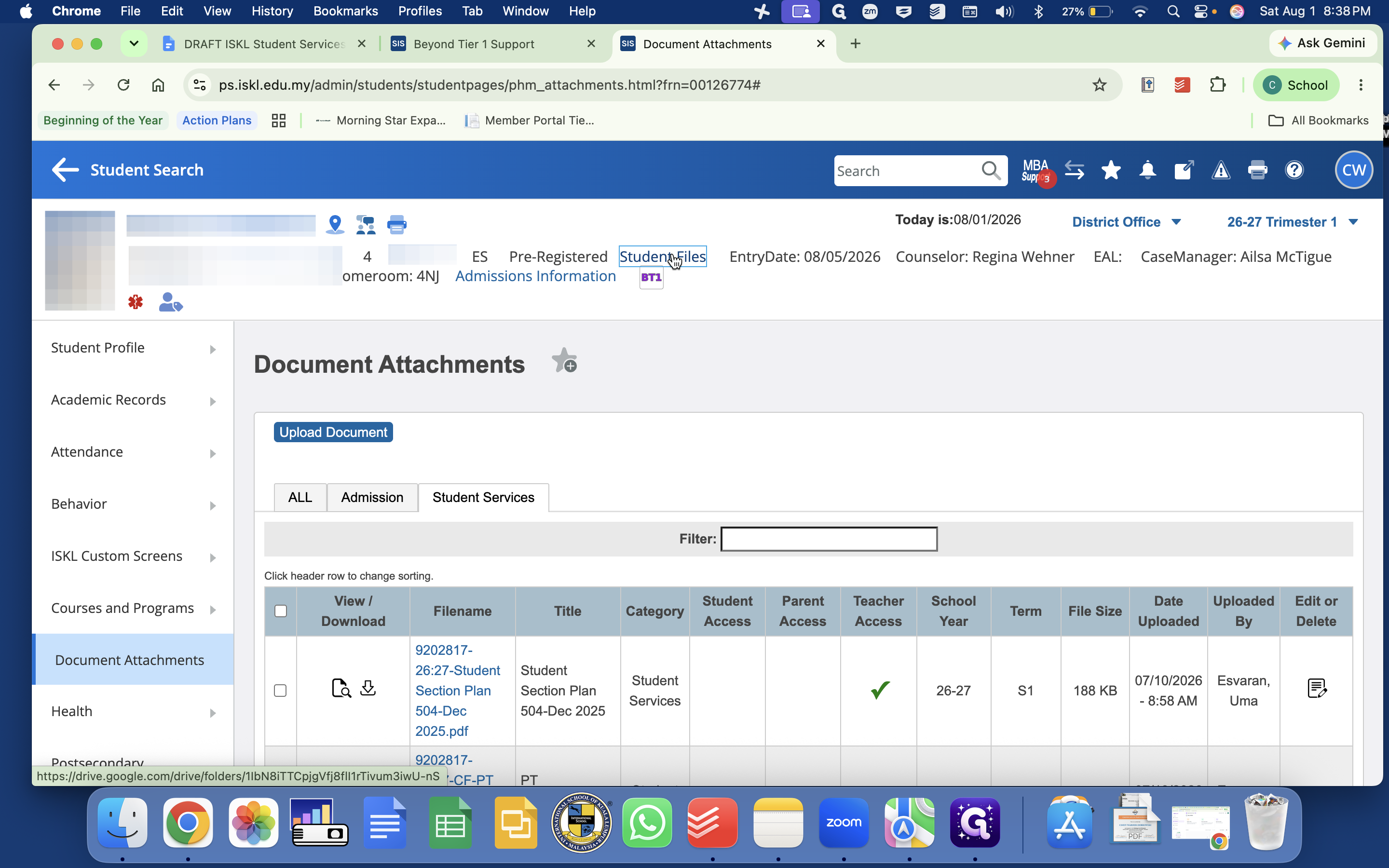 Step #13: Click the Admissions Information link at the top of the page to access key information from the Admissions file review. Reference Open Apply for more detailed information.