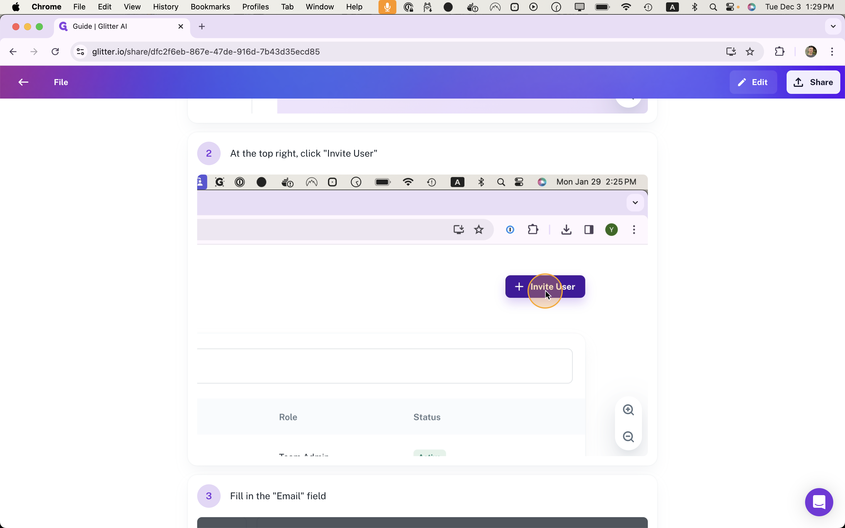 Step #1: Click on "Edit"