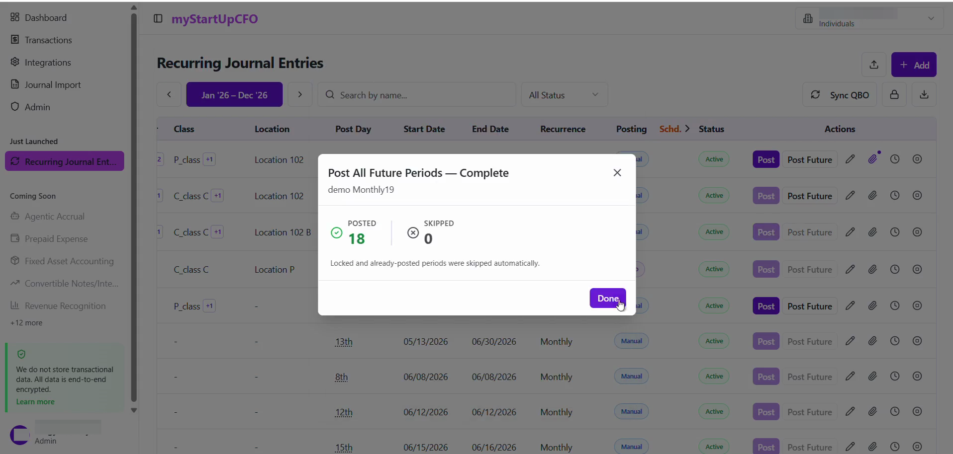 Step #4: Once the confirmation modal displays "Complete", click Done to dismiss the window.