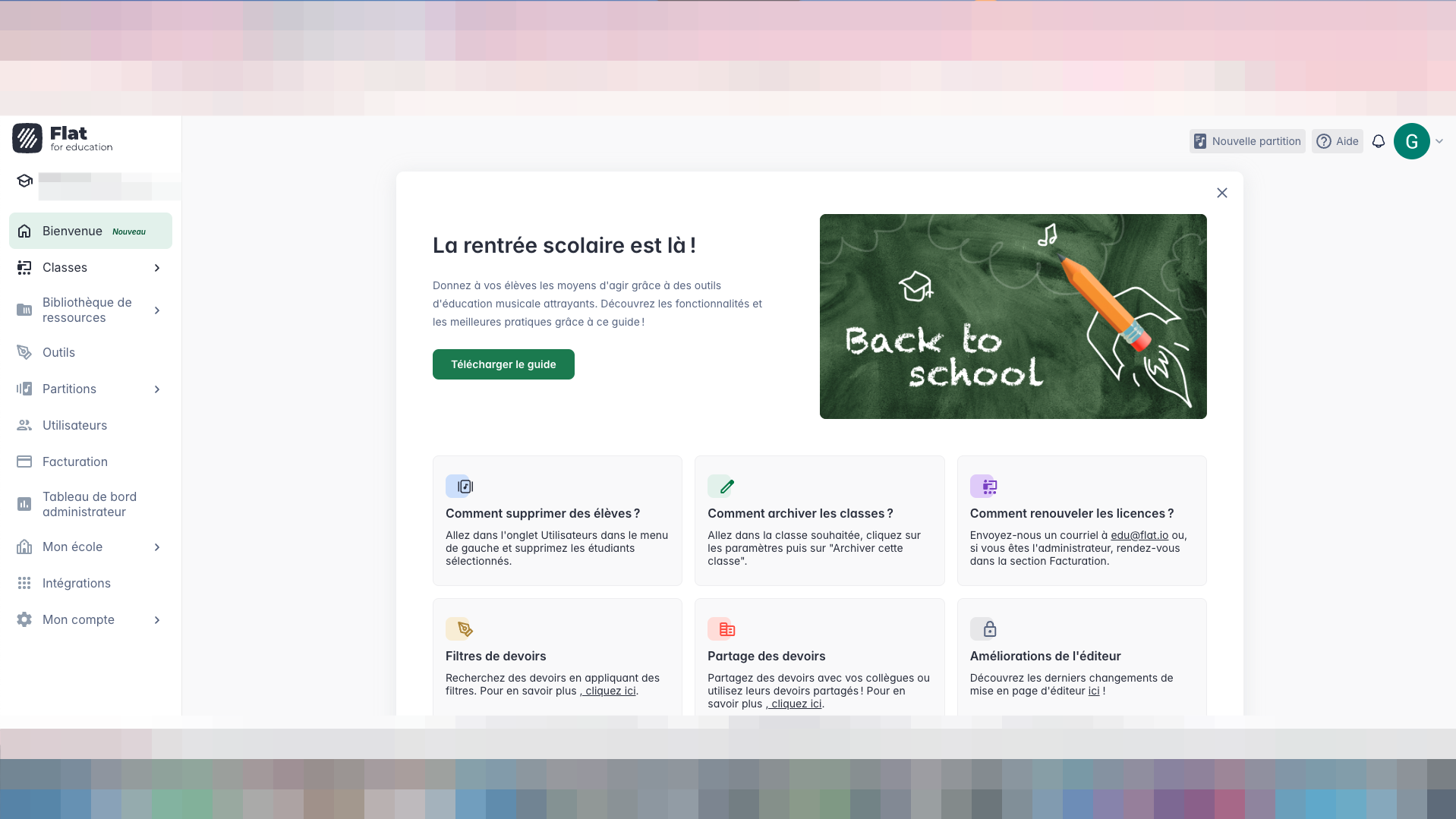 Step #1: Cliquez sur "Classes"