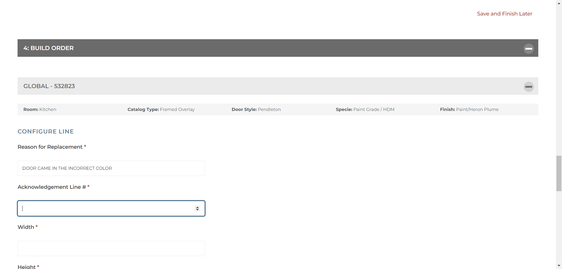 Step #21: Type the reason for the replacement & enter the line item # from the original order.
