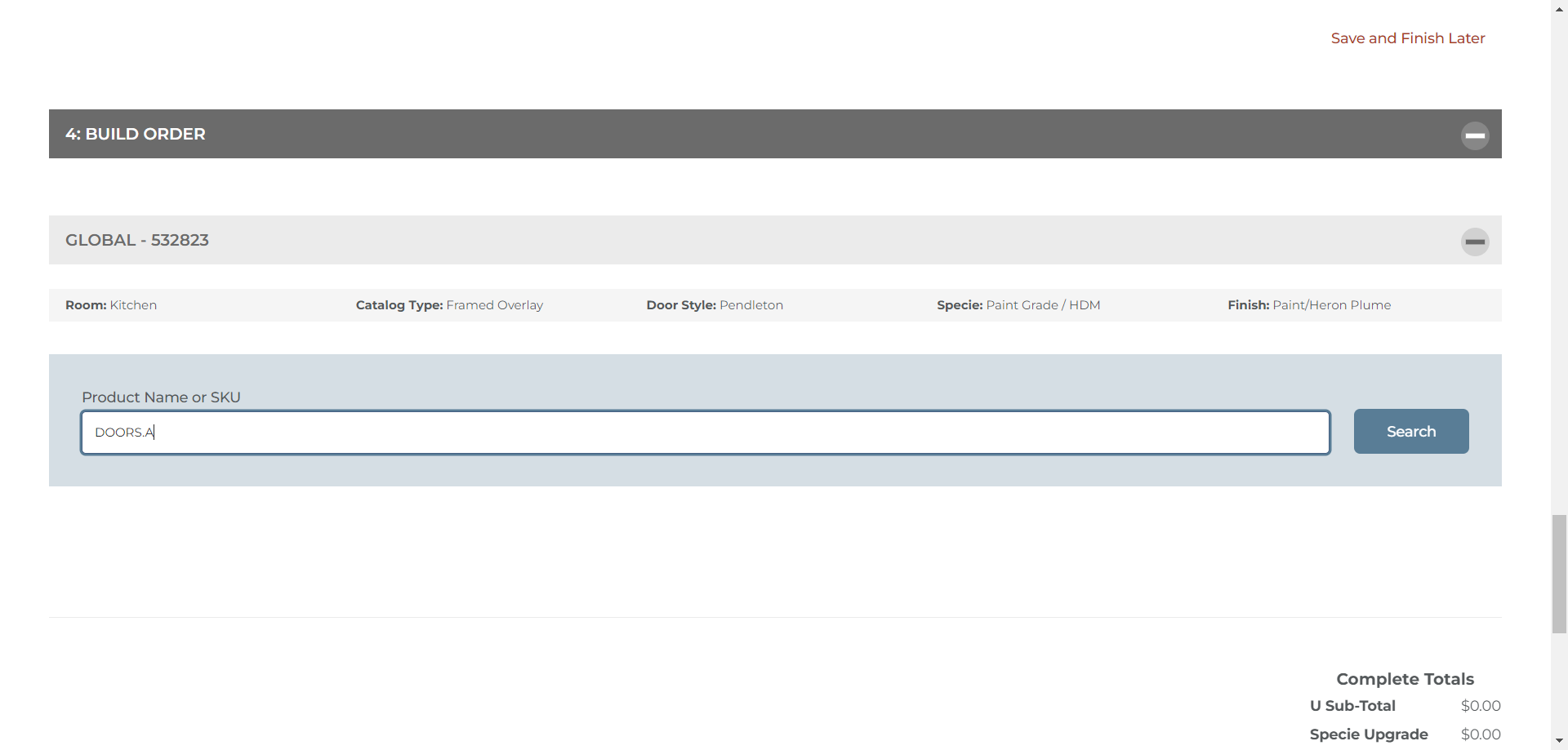 Step #17: Enter Product Name or SKU